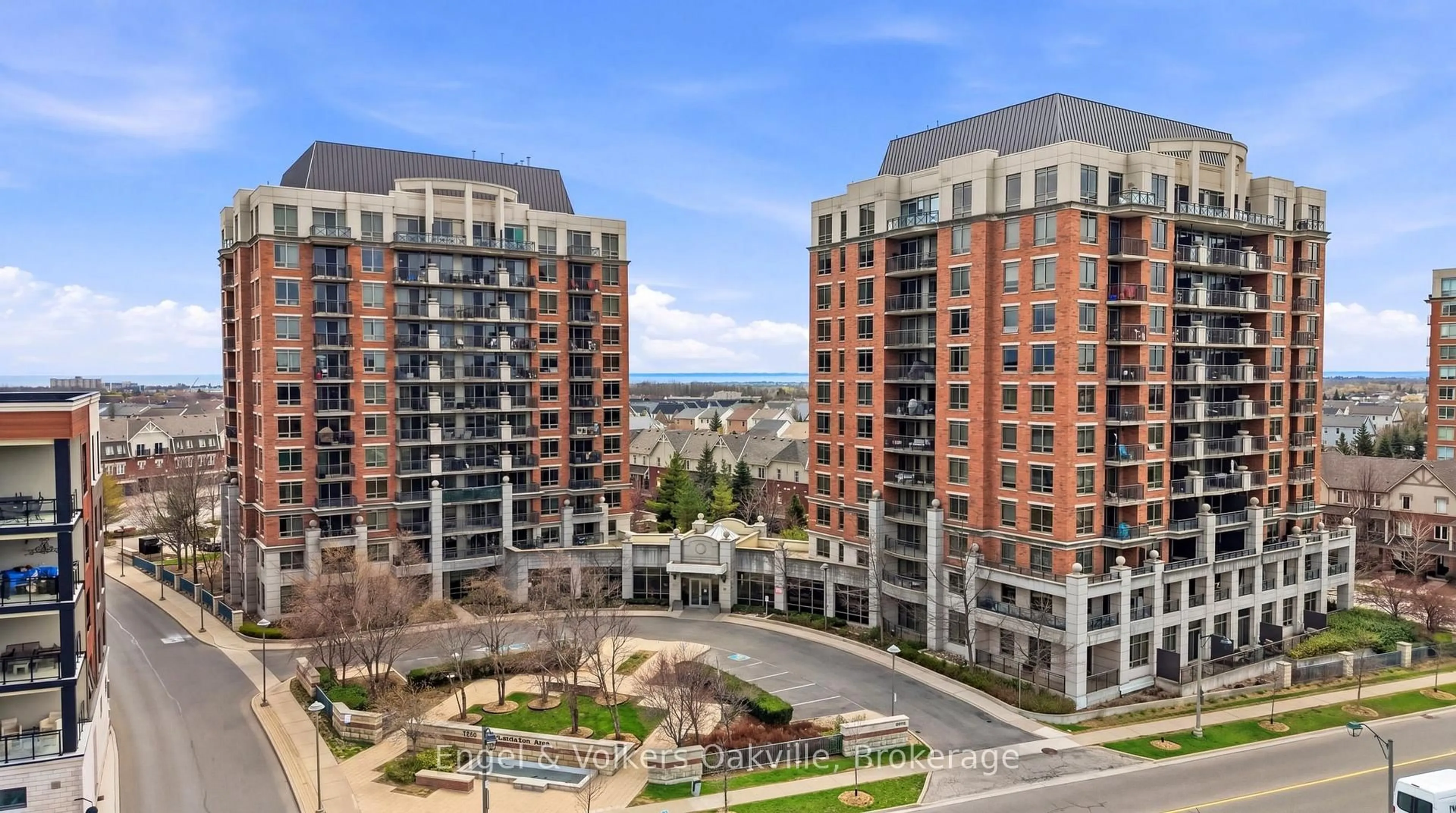 A pic from outside/outdoor area/front of a property/back of a property/a pic from drone, city buildings view from balcony for 2379 Central Park Dr #601, Oakville Ontario L6H 0E3