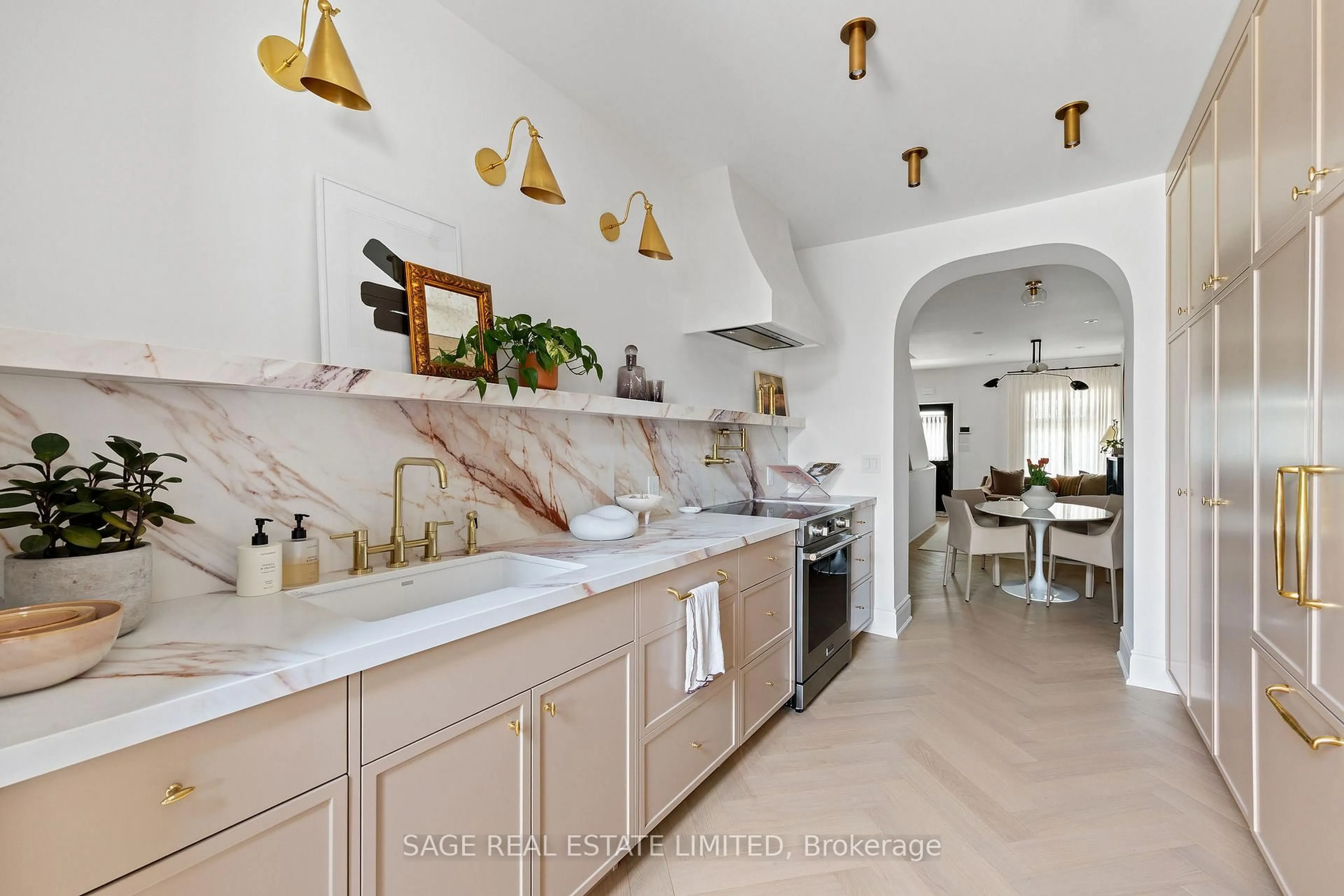 Contemporary kitchen, ceramic/tile floor for 138 Lappin Ave, Toronto Ontario M6H 1Y5