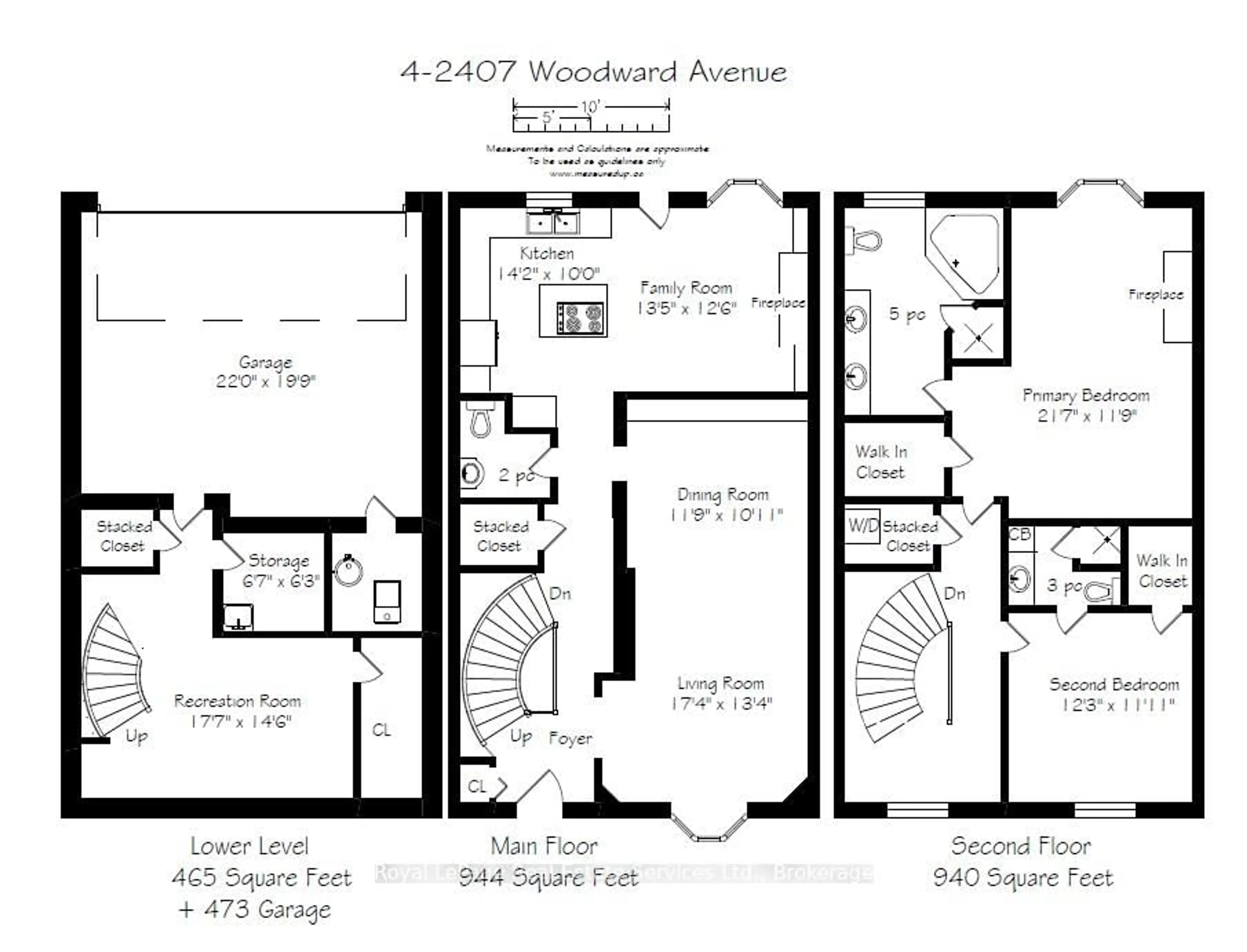 Floor plan for 2407 Woodward Ave #4, Burlington Ontario L7R 4J2