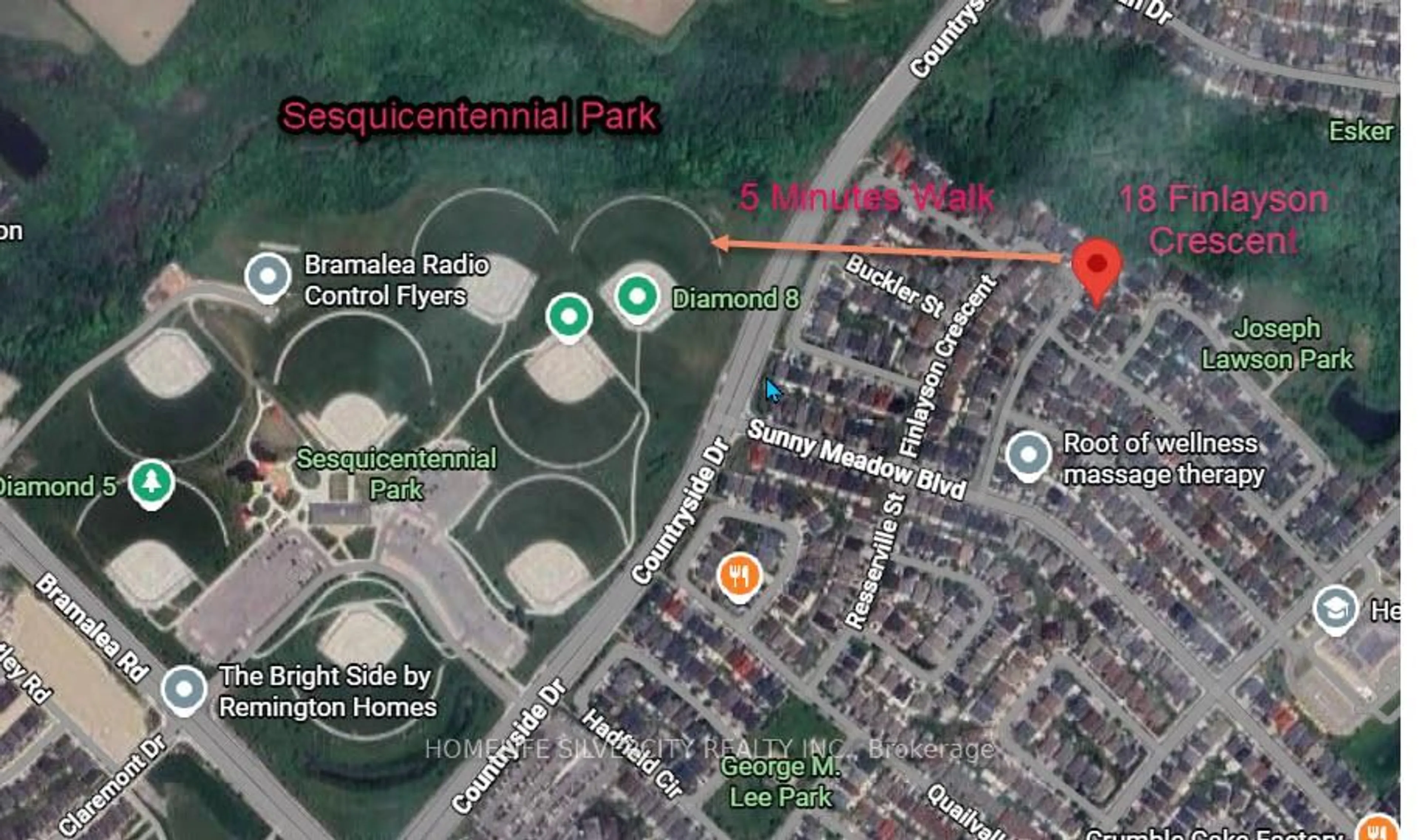 Picture of a map for 18 Finlayson Cres, Brampton Ontario L6R 0H7