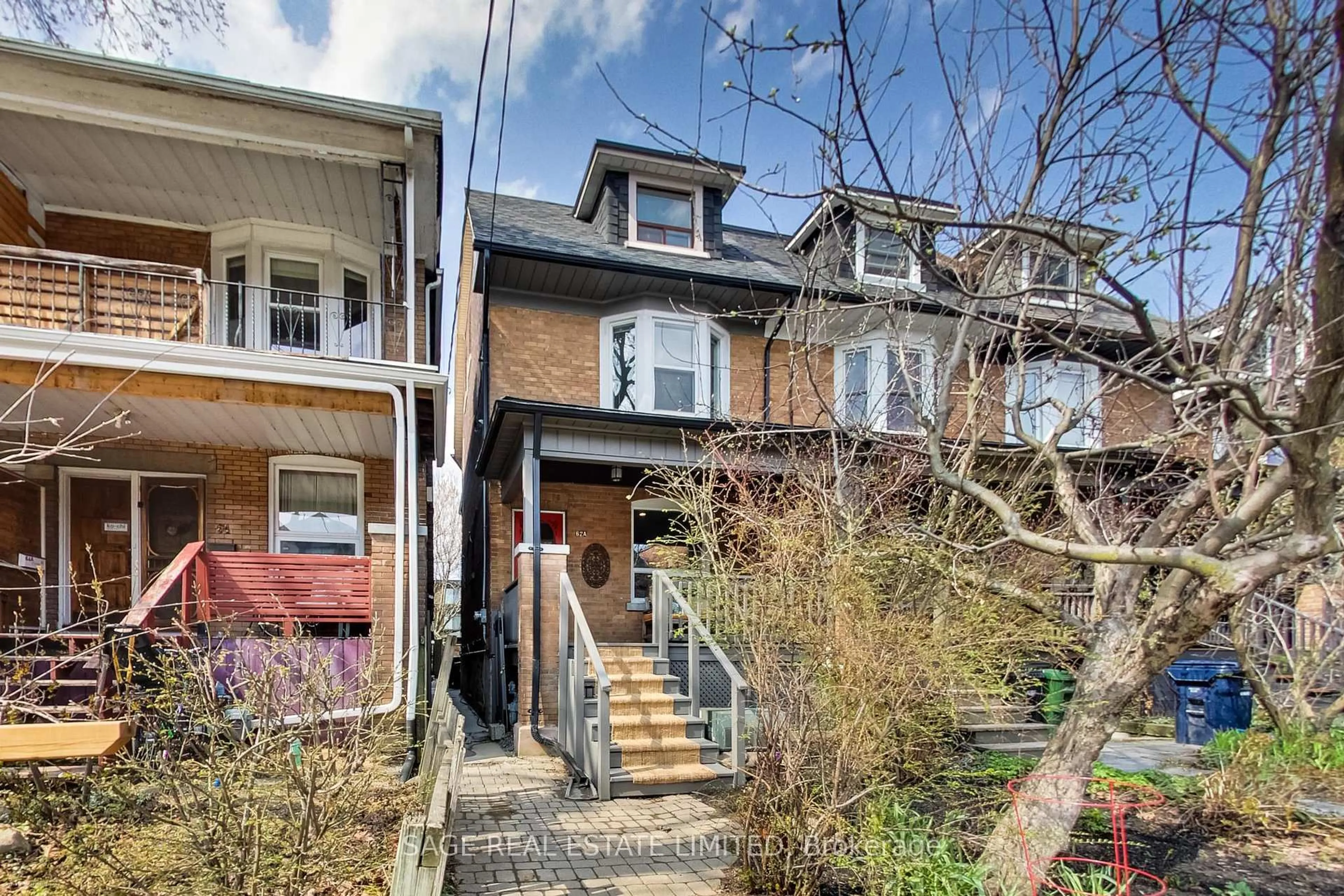 Home with brick exterior material, street for 62A Galley Ave, Toronto Ontario M6R 1H1