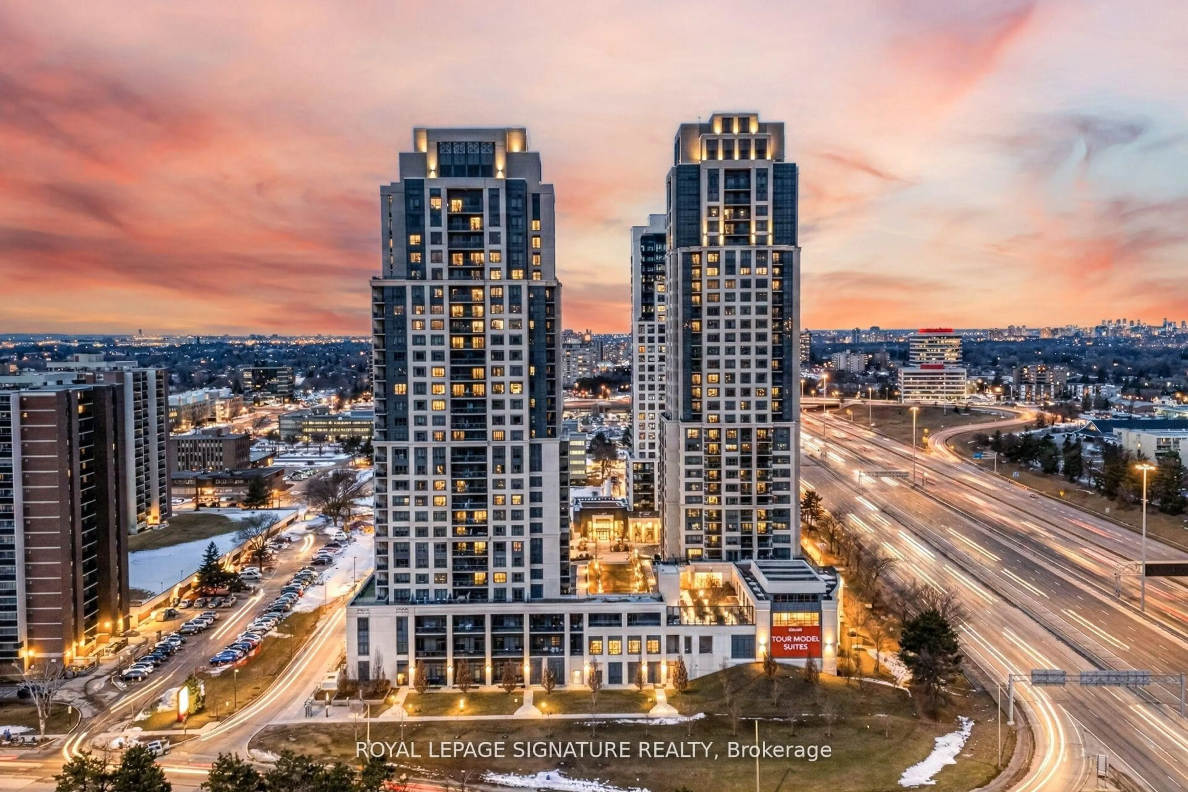 A pic from outside/outdoor area/front of a property/back of a property/a pic from drone, city buildings view from balcony for 2 Eva Rd #926, Toronto Ontario M9C 0A9