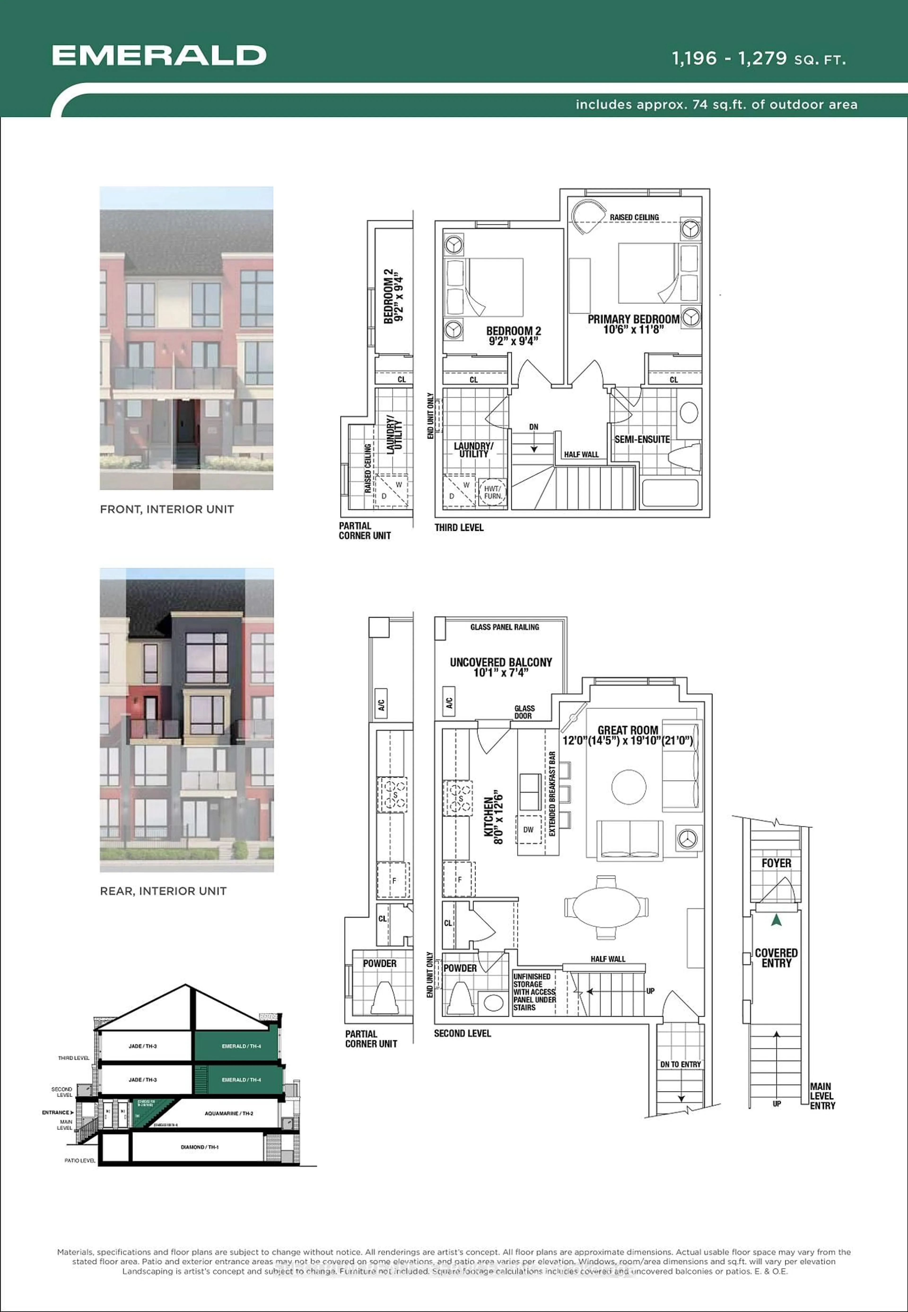 Floor plan for 35 Romilly Ave #14, Brampton Ontario L7A 5L8