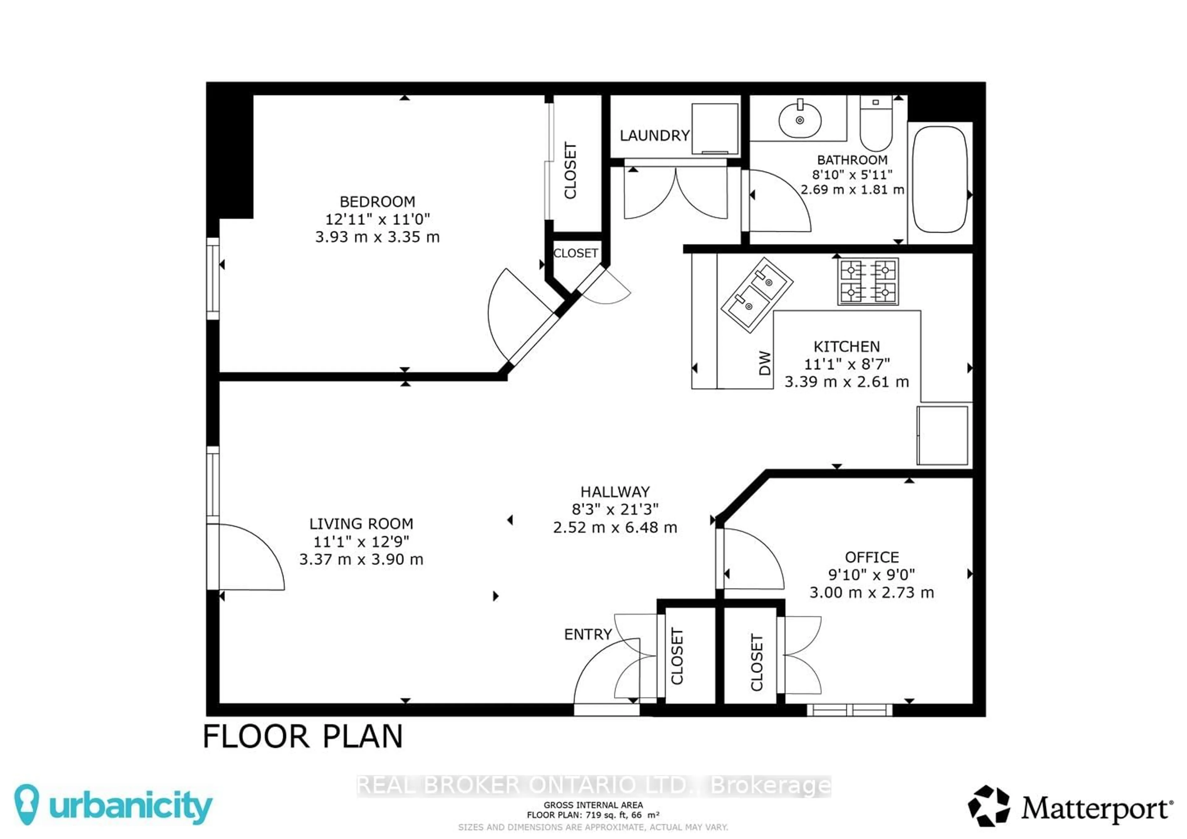 Floor plan for 2040 Cleaver Ave #218, Burlington Ontario L7M 4C4