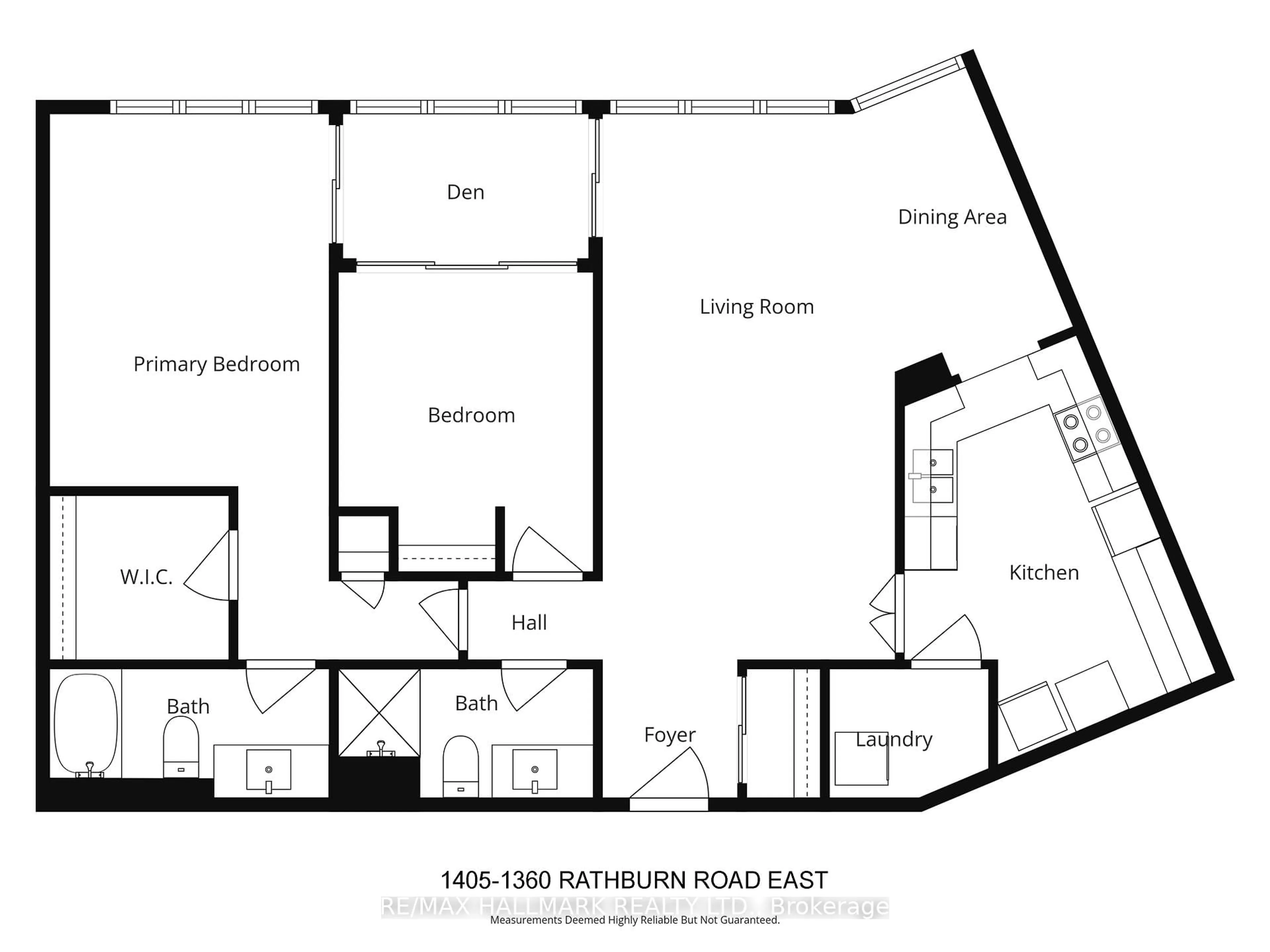 Floor plan for 1360 Rathburn Rd #1405, Mississauga Ontario L4W 4H4