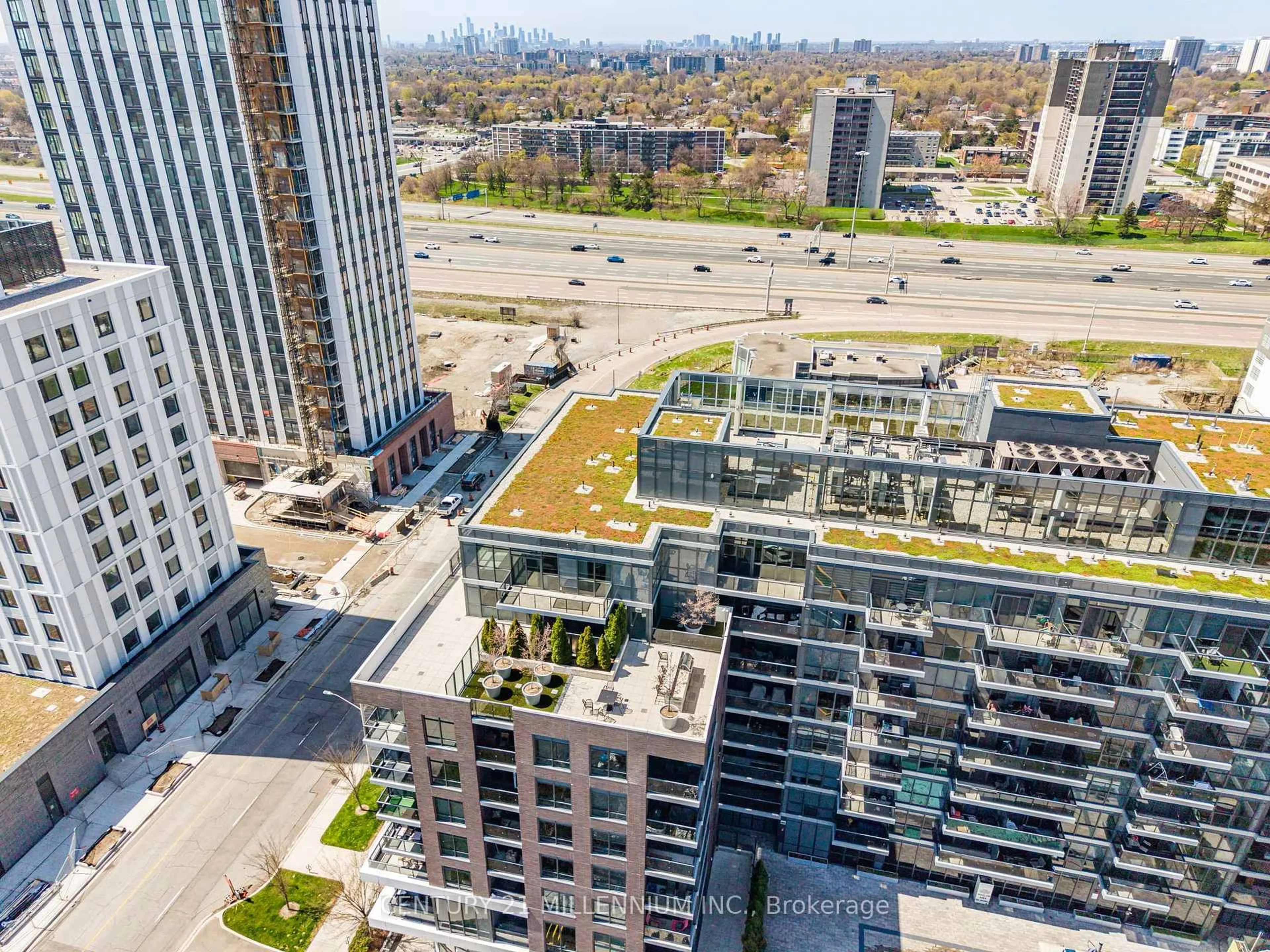 A pic from outside/outdoor area/front of a property/back of a property/a pic from drone, city buildings view from balcony for 10 Gibbs Rd #1013, Toronto Ontario M9B 0E2