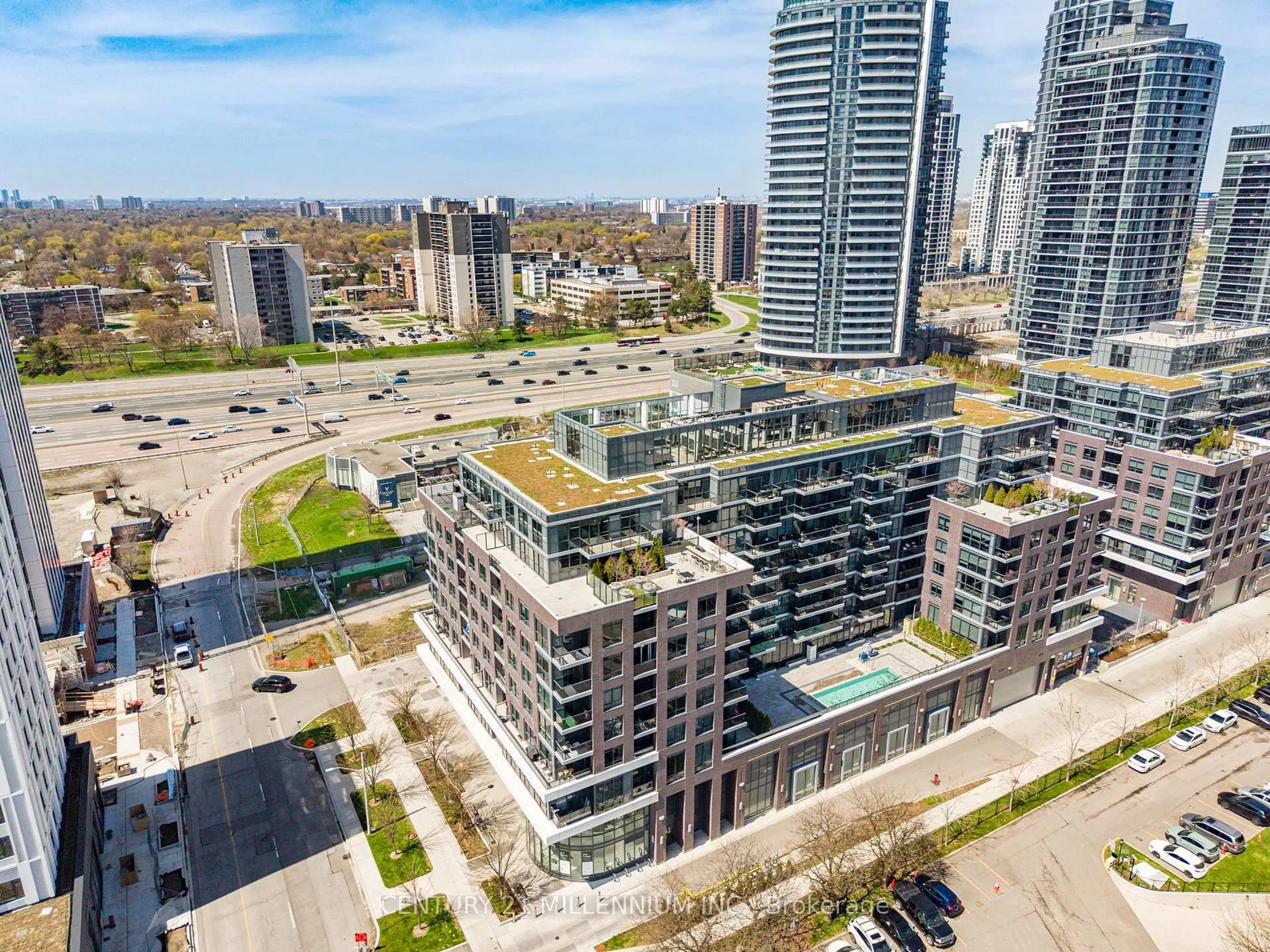 A pic from outside/outdoor area/front of a property/back of a property/a pic from drone, city buildings view from balcony for 10 Gibbs Rd #1013, Toronto Ontario M9B 0E2