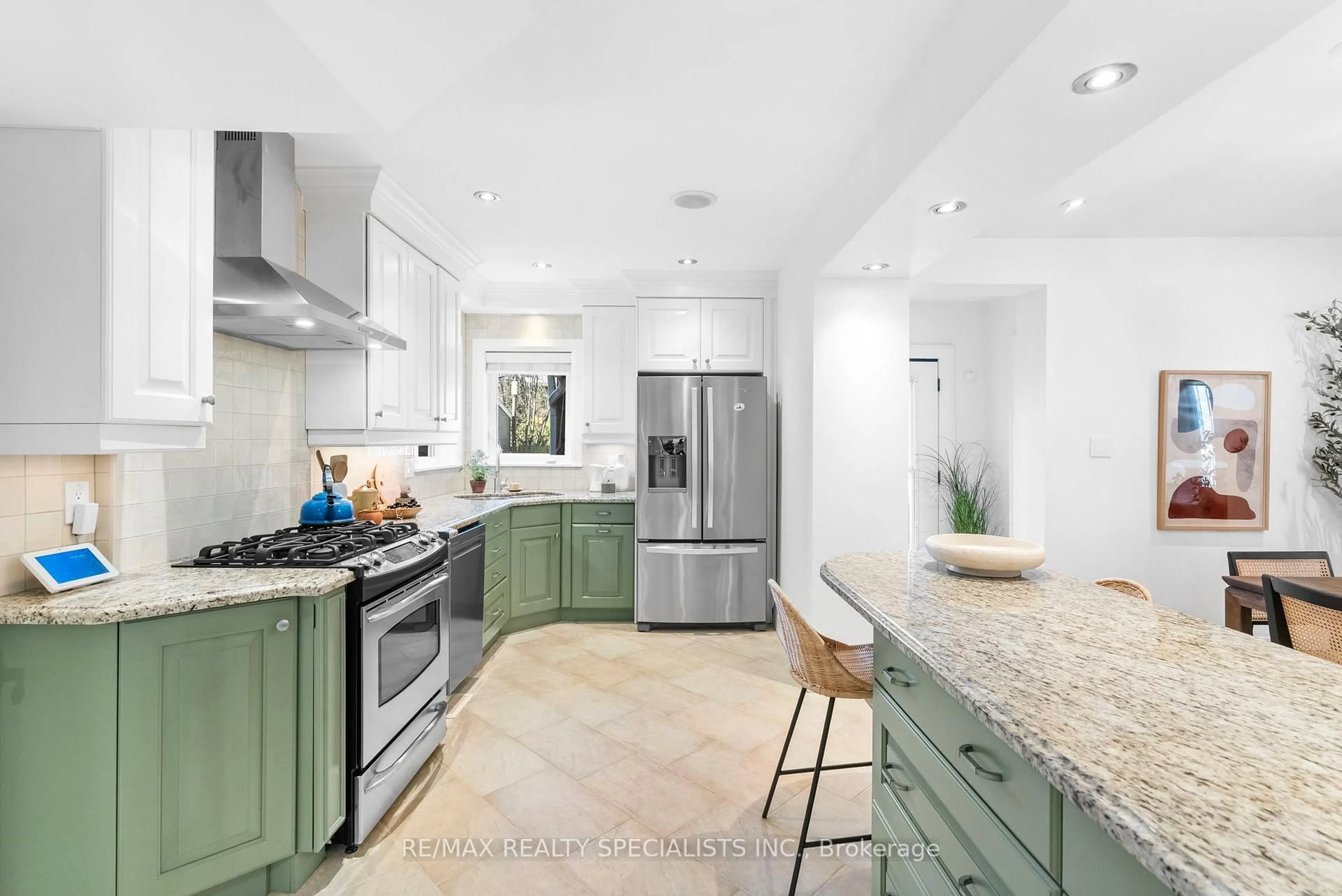 Open concept kitchen, ceramic/tile floor for 50 Albert Ave, Toronto Ontario M8V 2L7