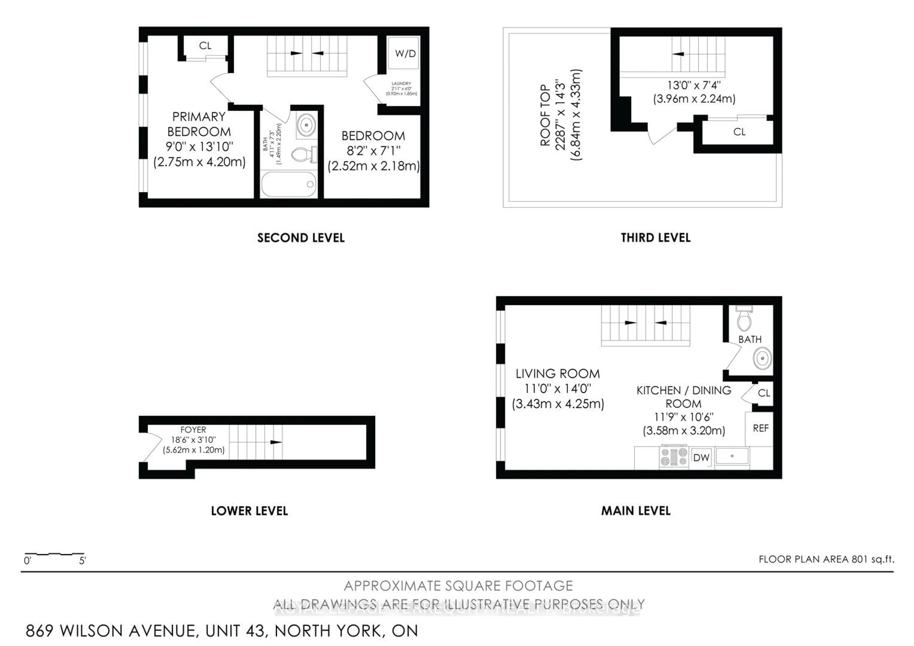 Floor plan for 869 Wilson Ave #43, Toronto Ontario M3K 0A4