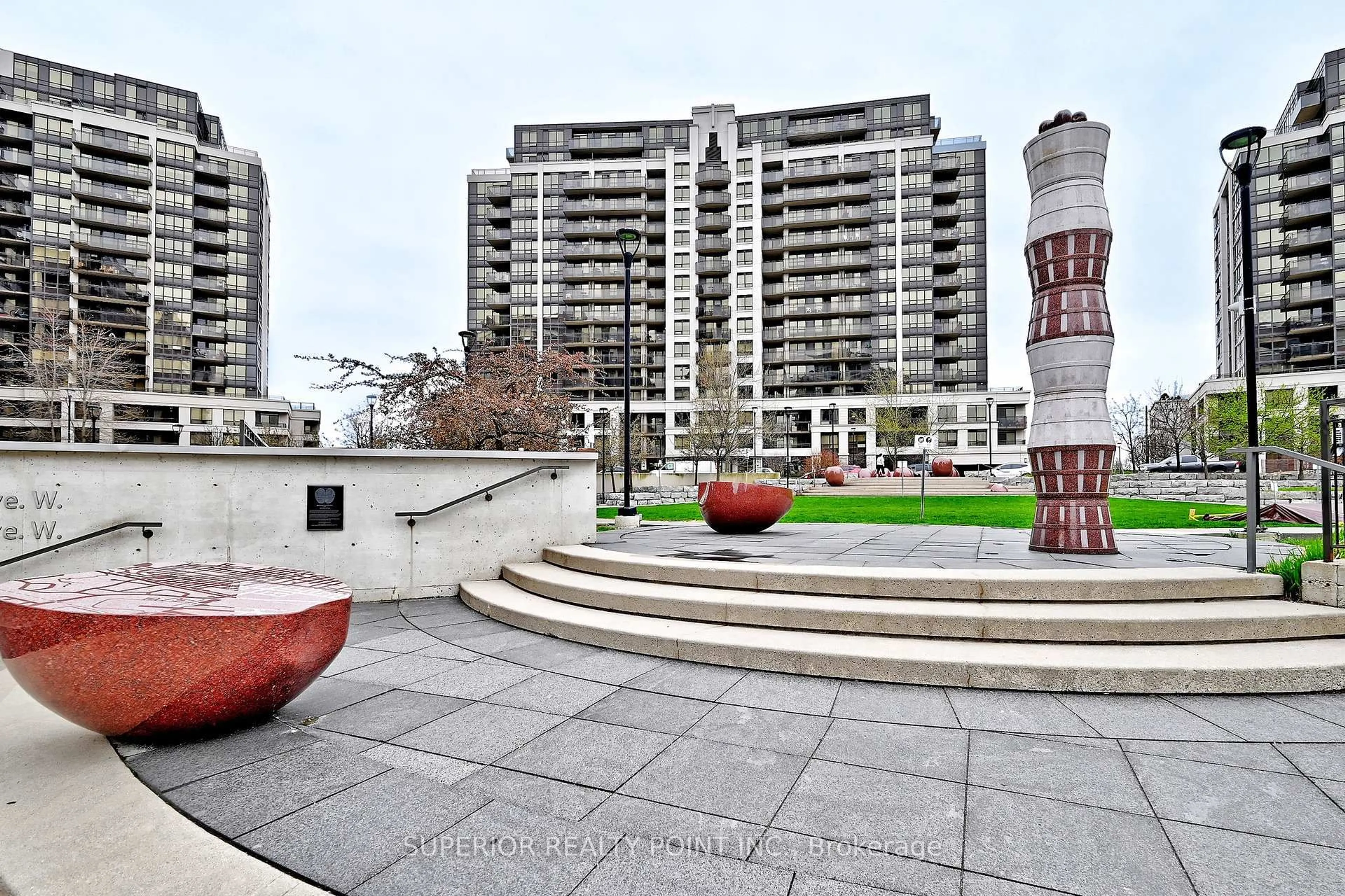 Patio, city buildings view from balcony for 1070 Sheppard Ave #809, Toronto Ontario M3J 0G8