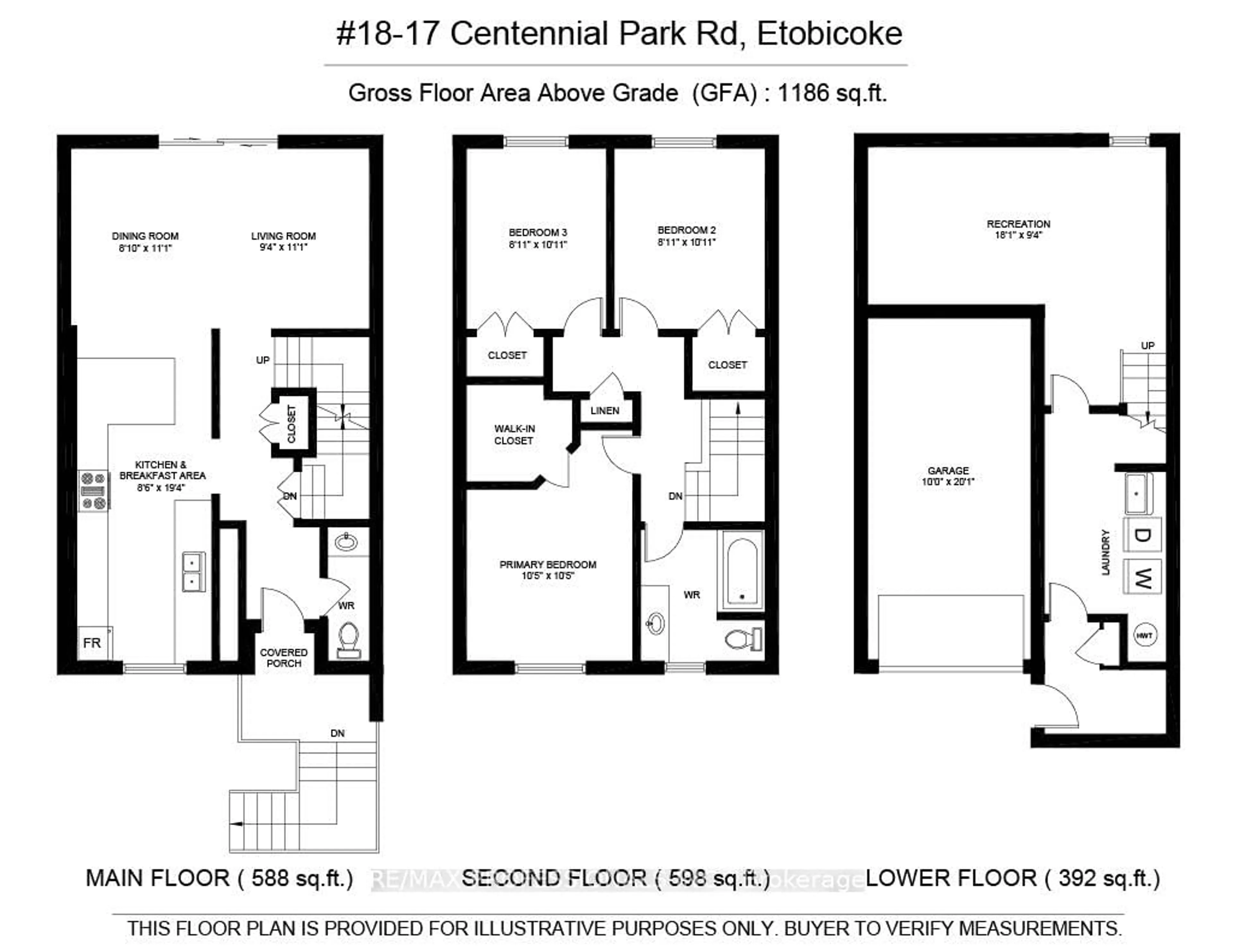 Floor plan for 17 Centennial Park Rd #18, Toronto Ontario M9C 4W8