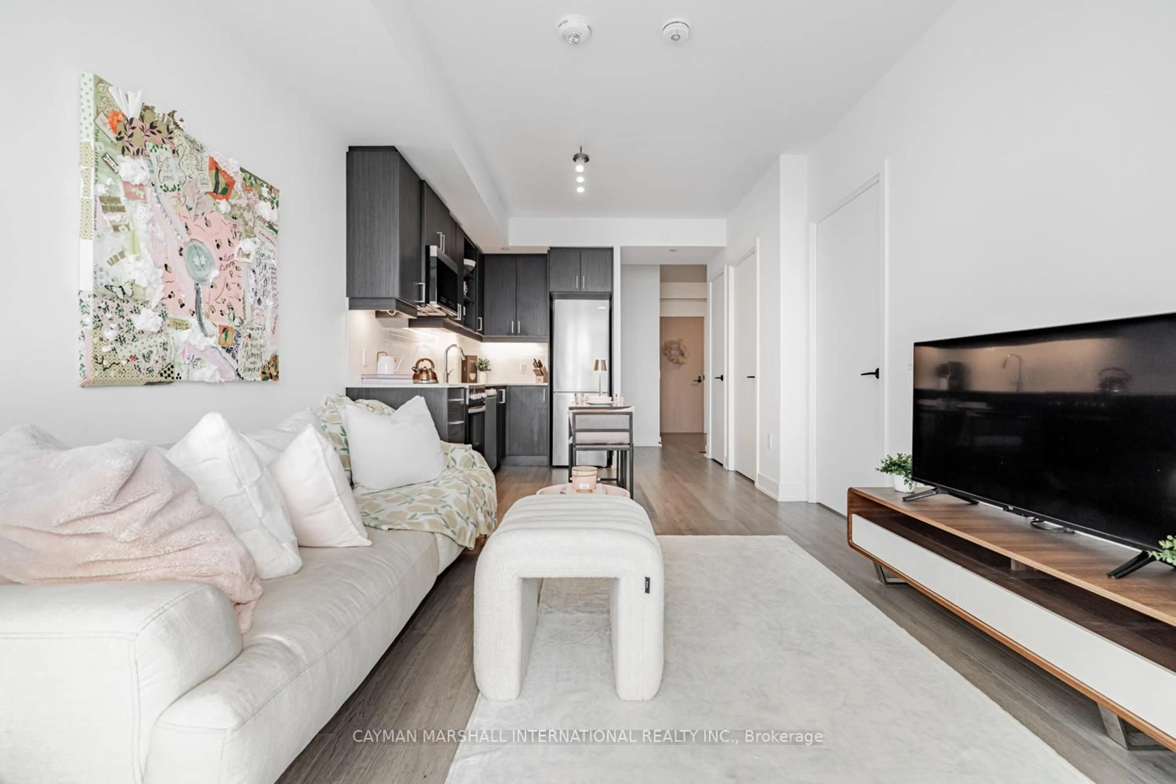 Living room with furniture, unknown for 50 George Butchart Dr #524, Toronto Ontario M3K 0C9