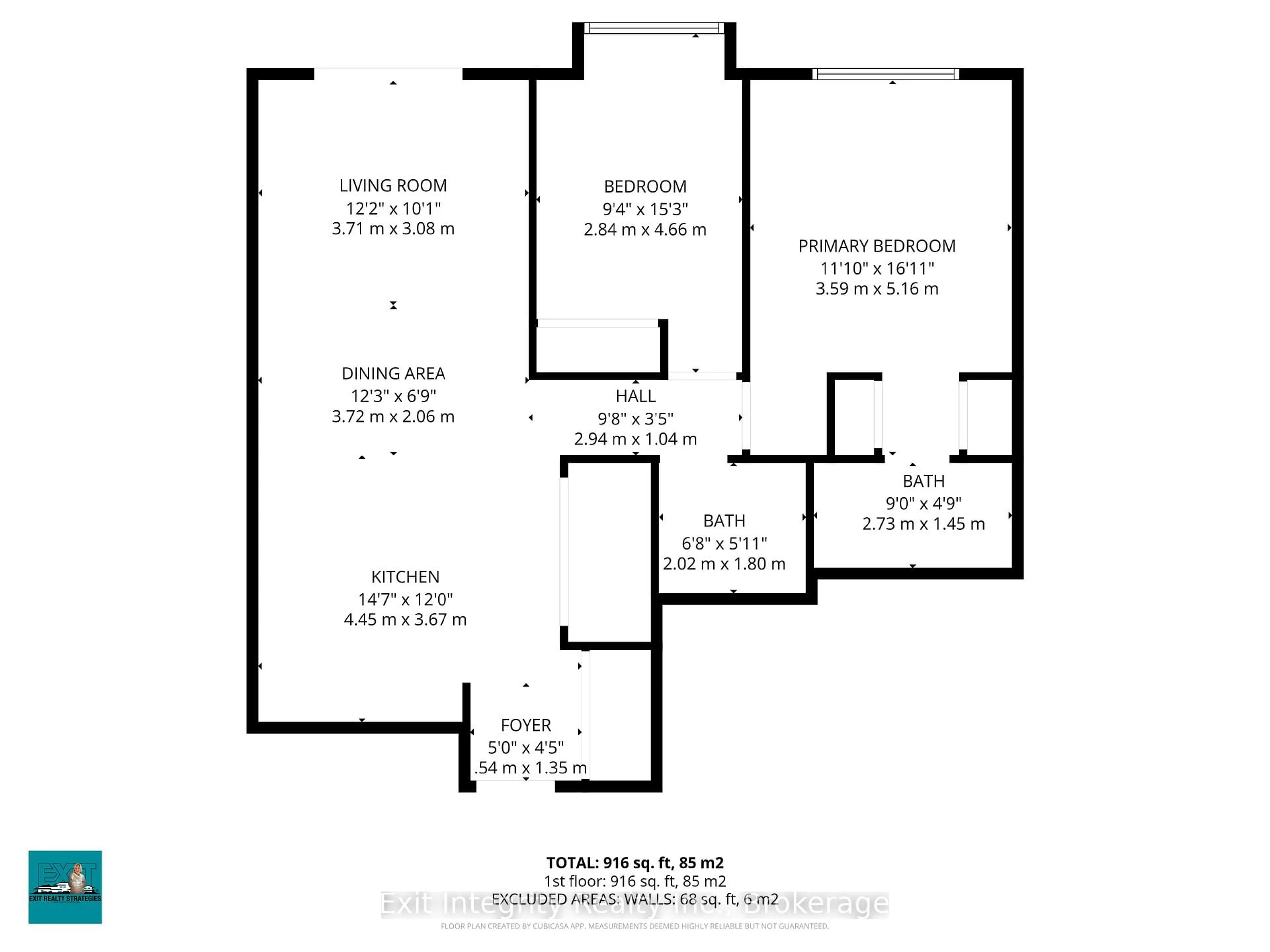 Floor plan for 396 Plains Rd #202, Burlington Ontario L7T 2C8