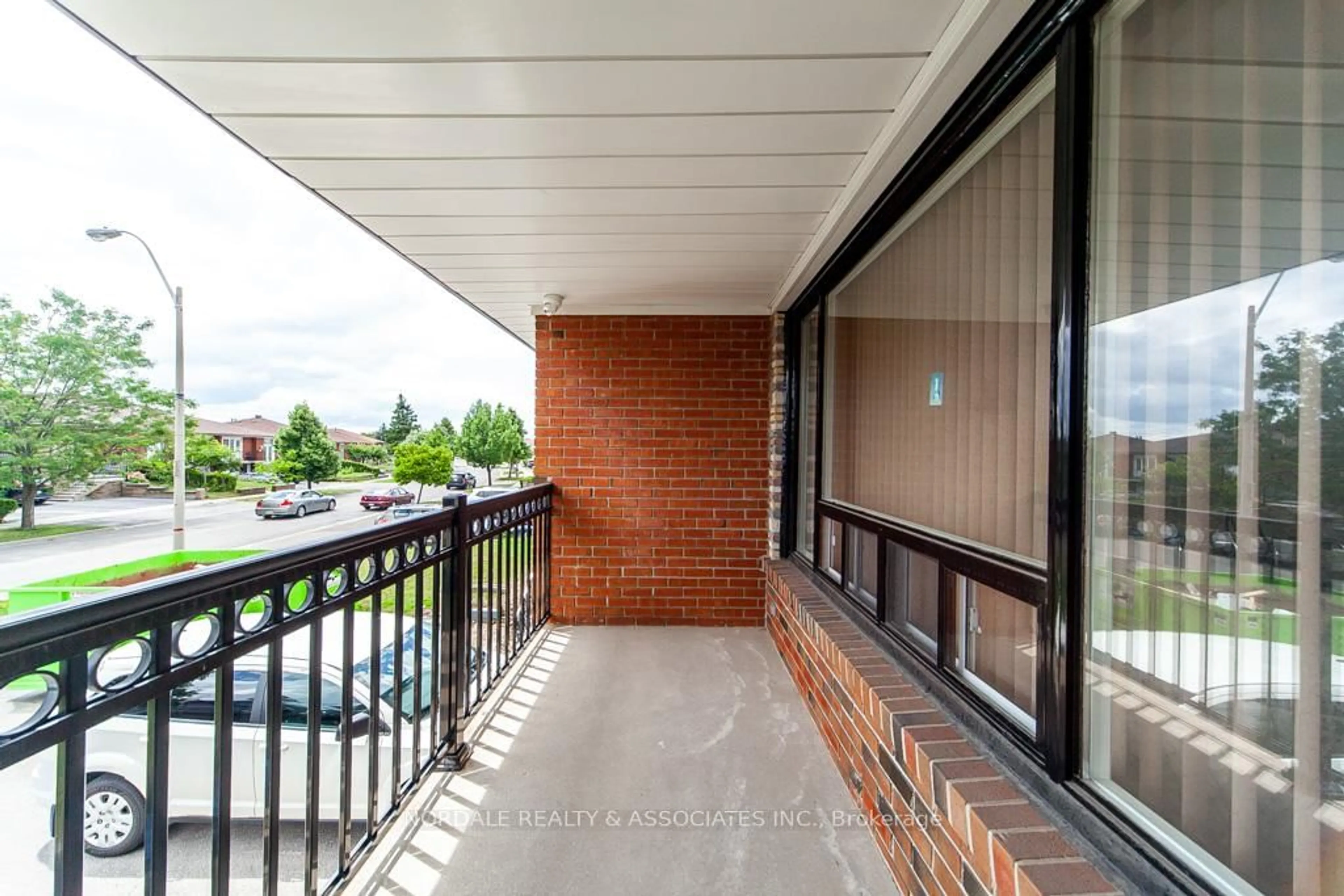 Balcony in the apartment, city buildings view from balcony for 288 Hullmar Dr, Toronto Ontario M3N 2G1