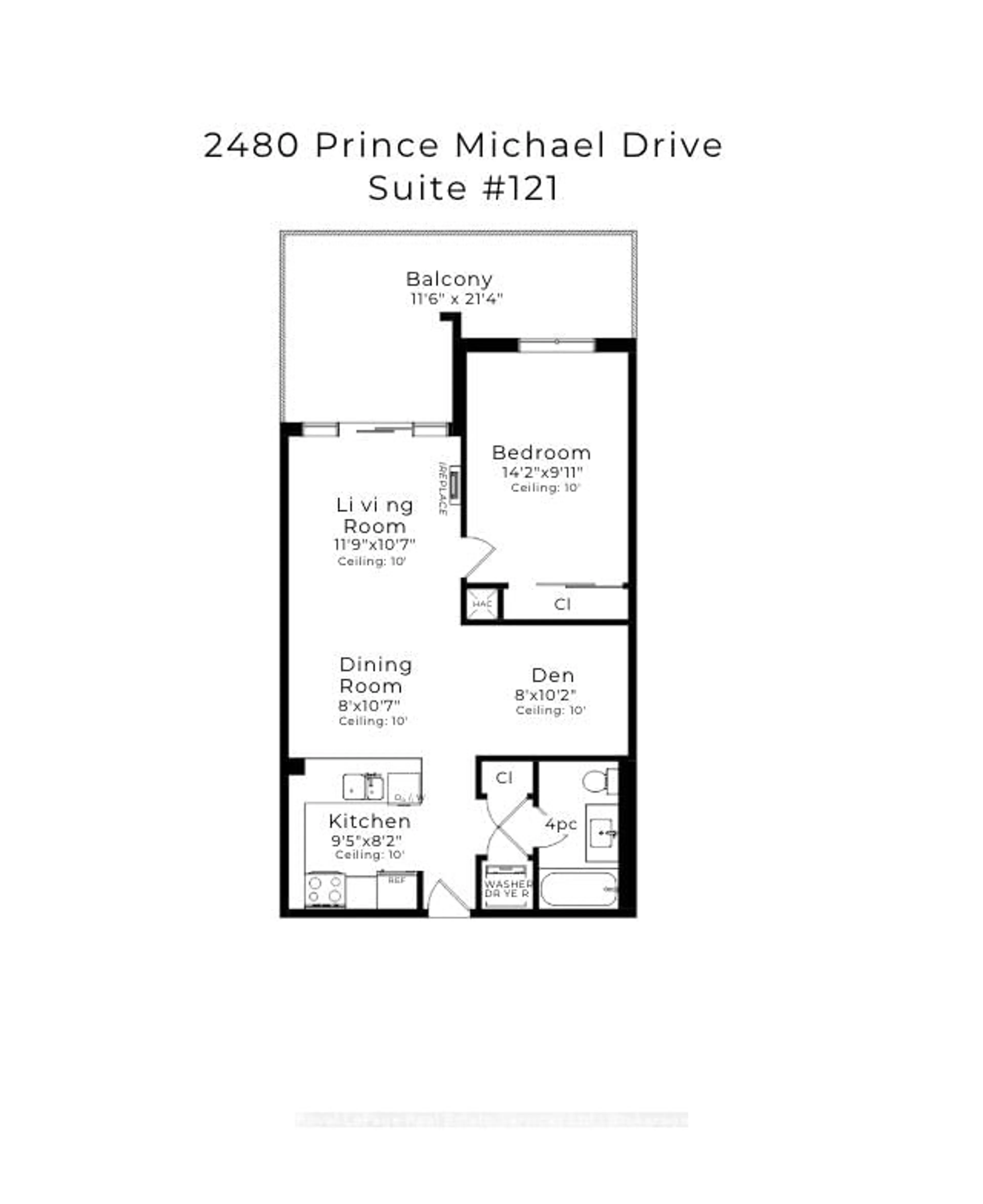 Floor plan for 2480 Prince Michael Dr #121, Oakville Ontario L6H 0H1