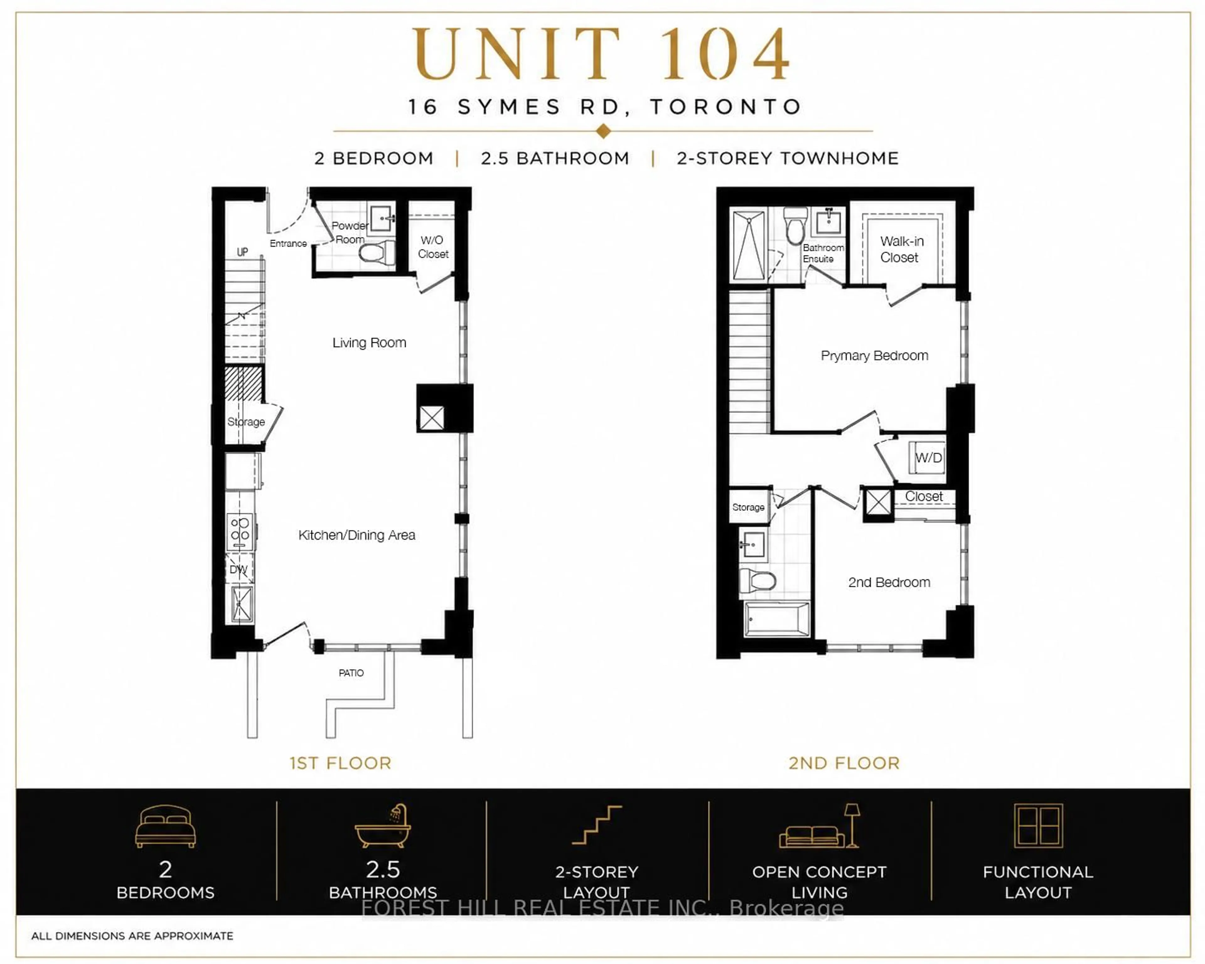 Floor plan for 16 Symes Rd #104, Toronto Ontario M6N 0B4