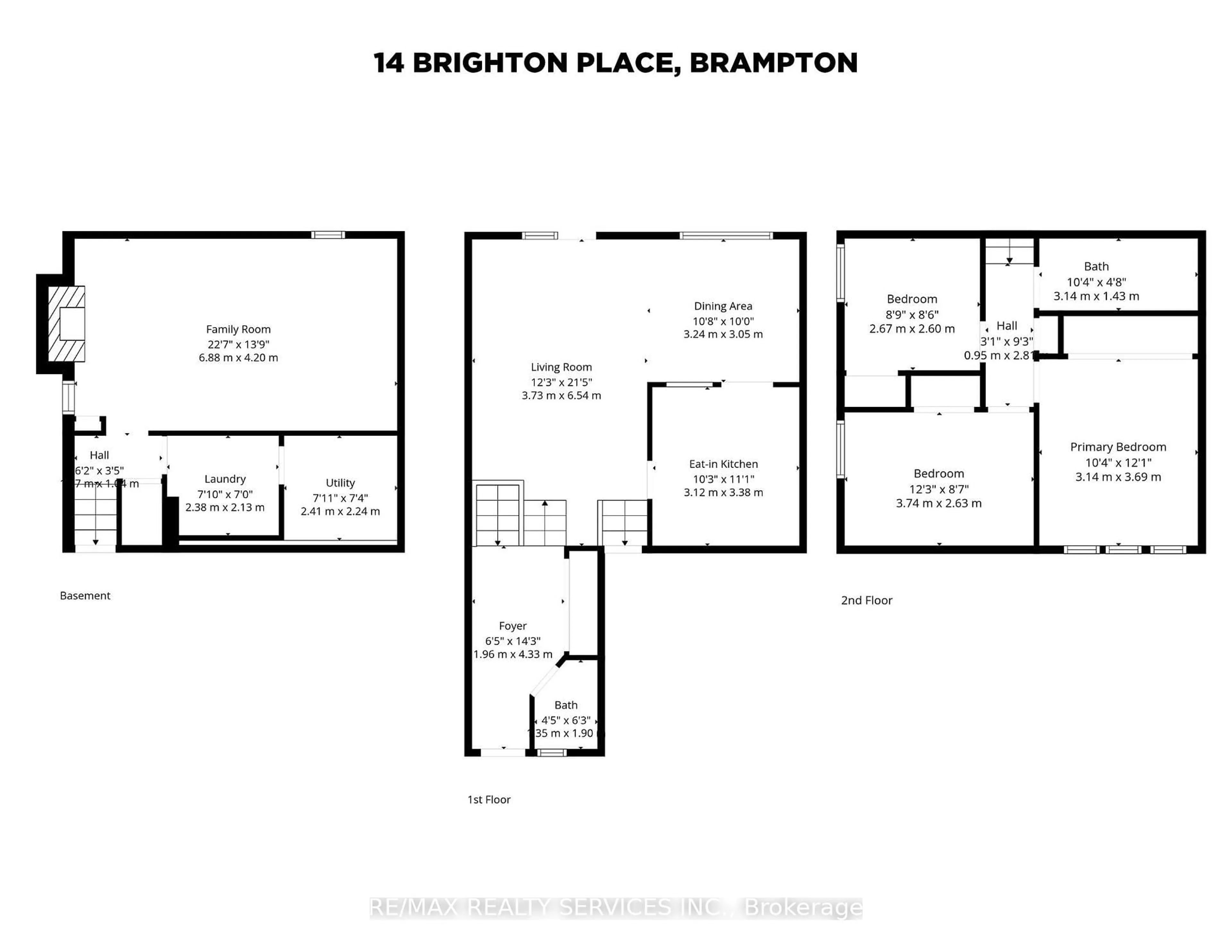 Floor plan for 14 Brighton Pl, Brampton Ontario L6Z 1G4