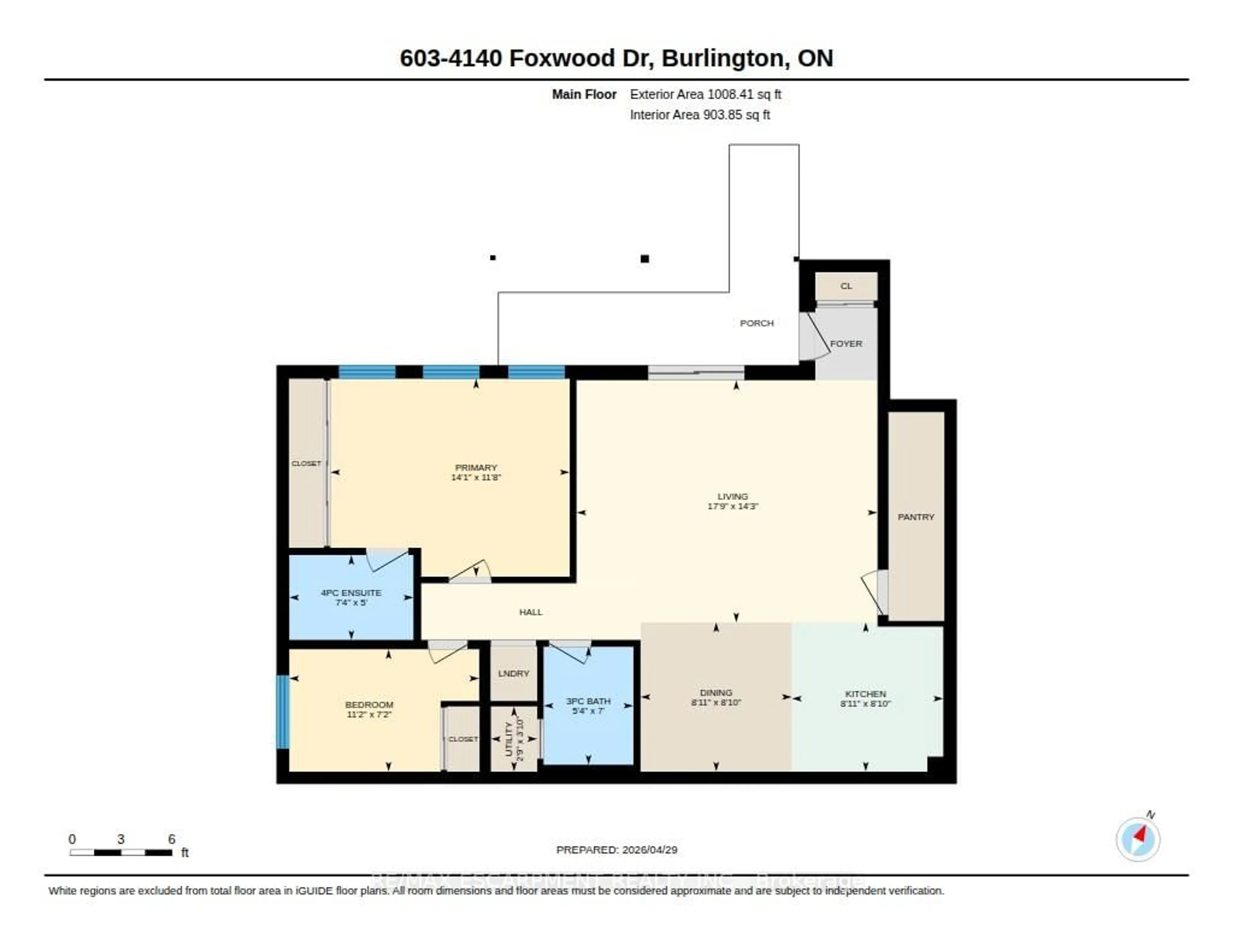 Floor plan for 4140 Foxwood Dr #603, Burlington Ontario L7M 4R4