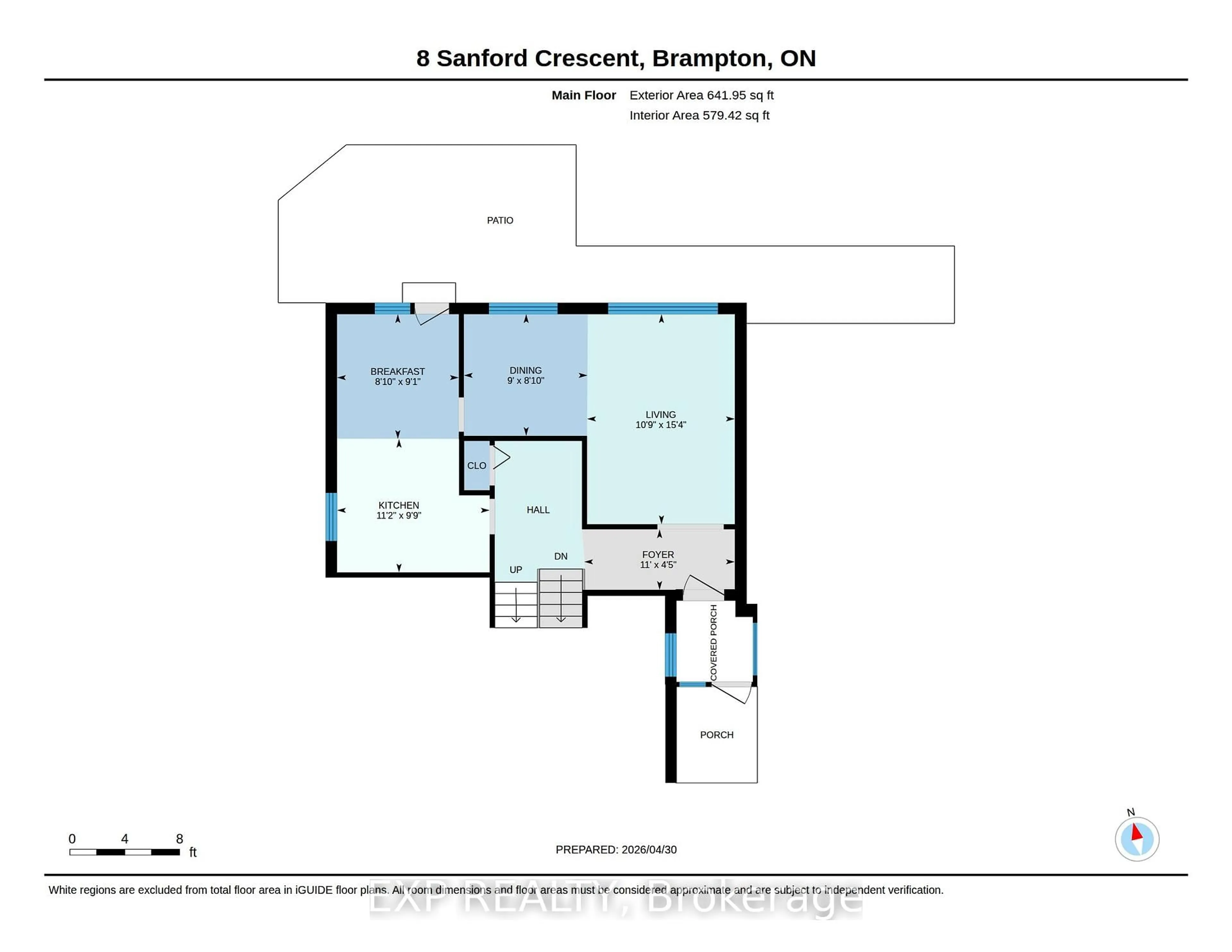 Floor plan for 8 Sanford Cres, Brampton Ontario L6X 2C3
