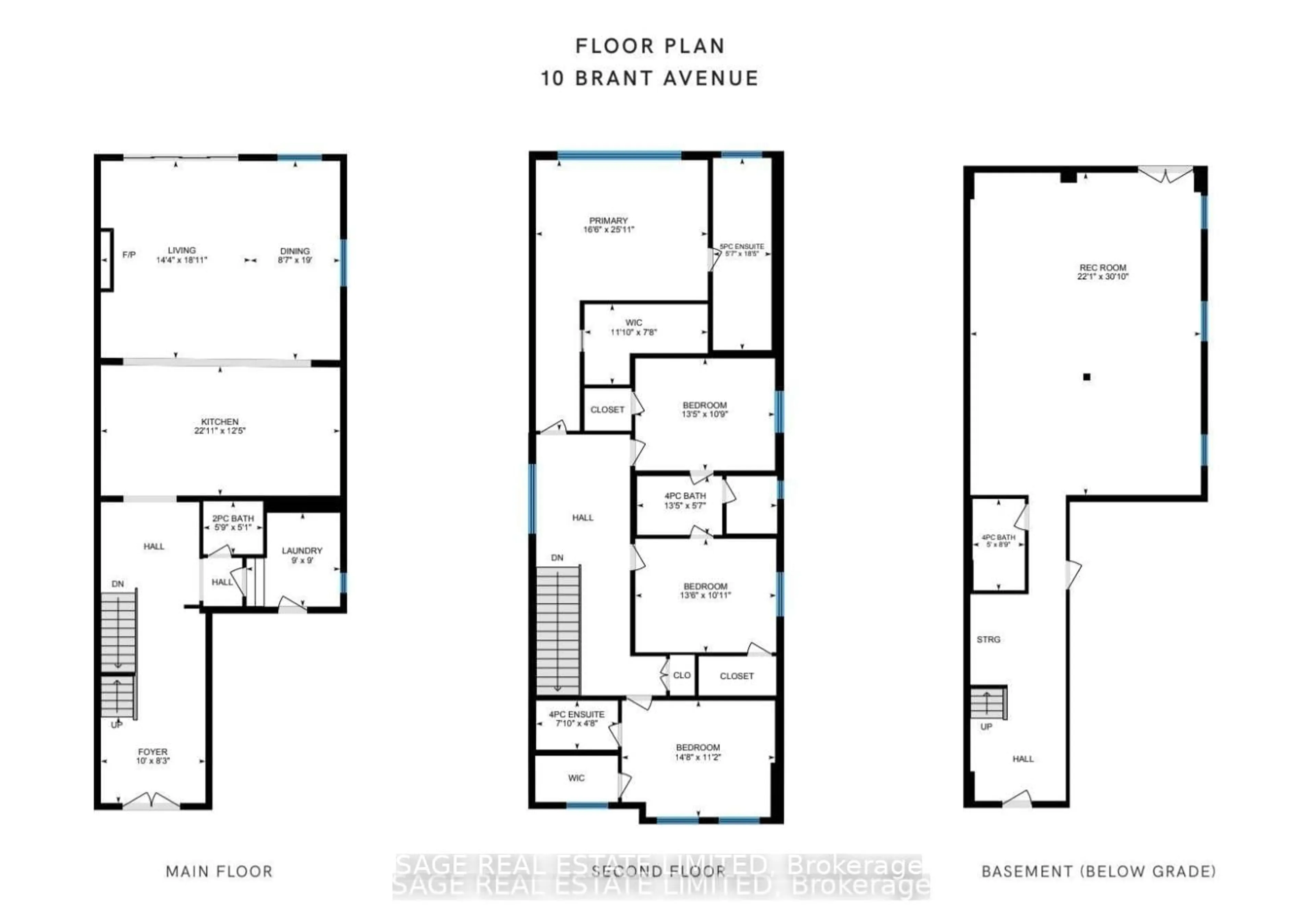 Floor plan for 10 Brant Ave, Mississauga Ontario L5G 3N8
