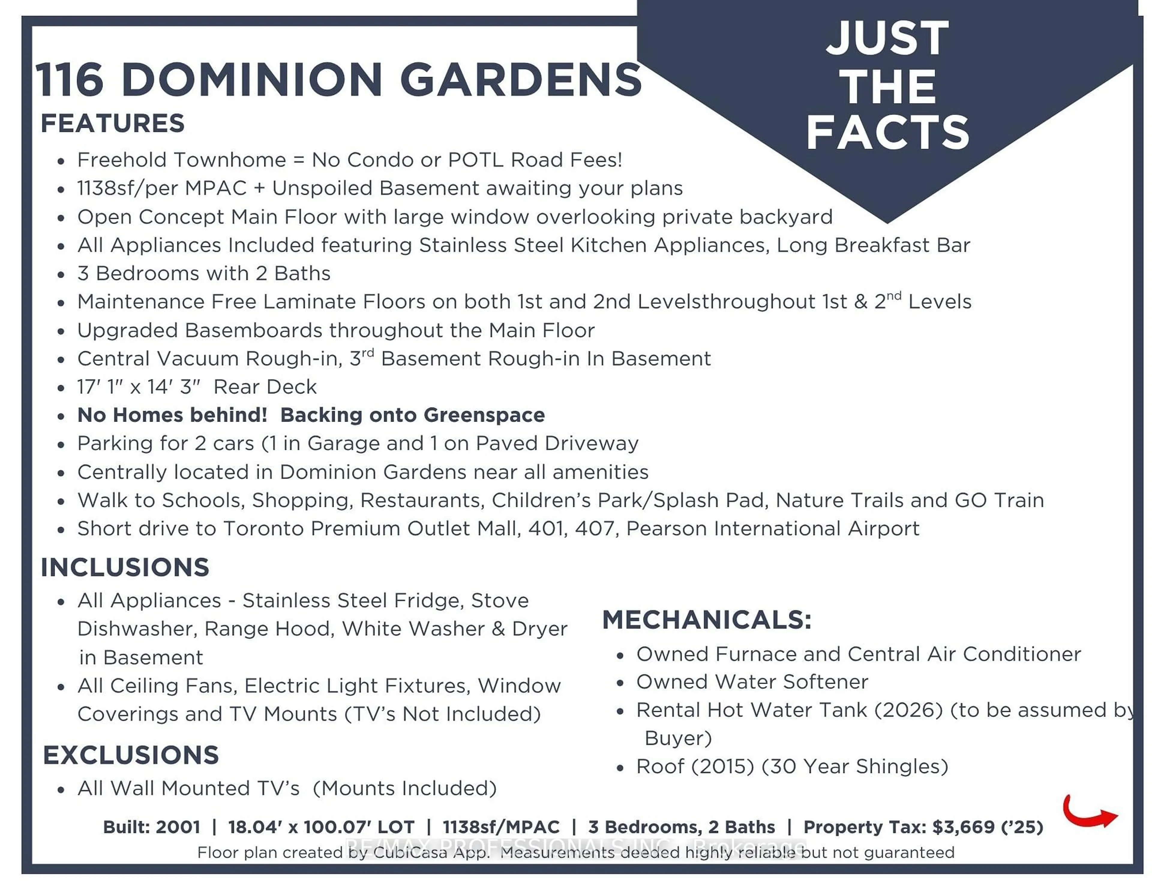 Patio, street for 116 Dominion Gardens Dr, Halton Hills Ontario L7G 6B4