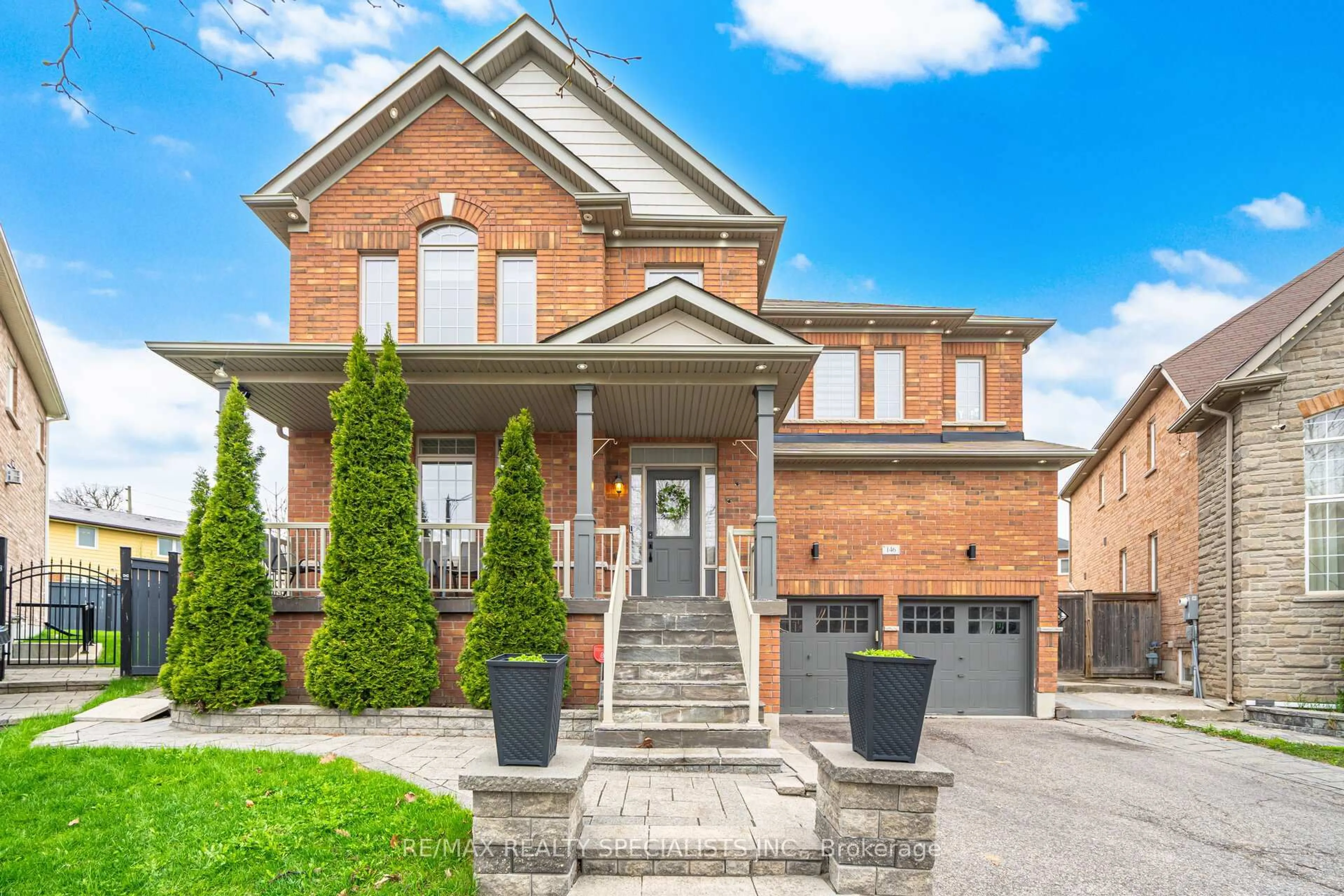 Home with brick exterior material, street for 146 Lloyd Sanderson Dr, Brampton Ontario L6Y 0Z9