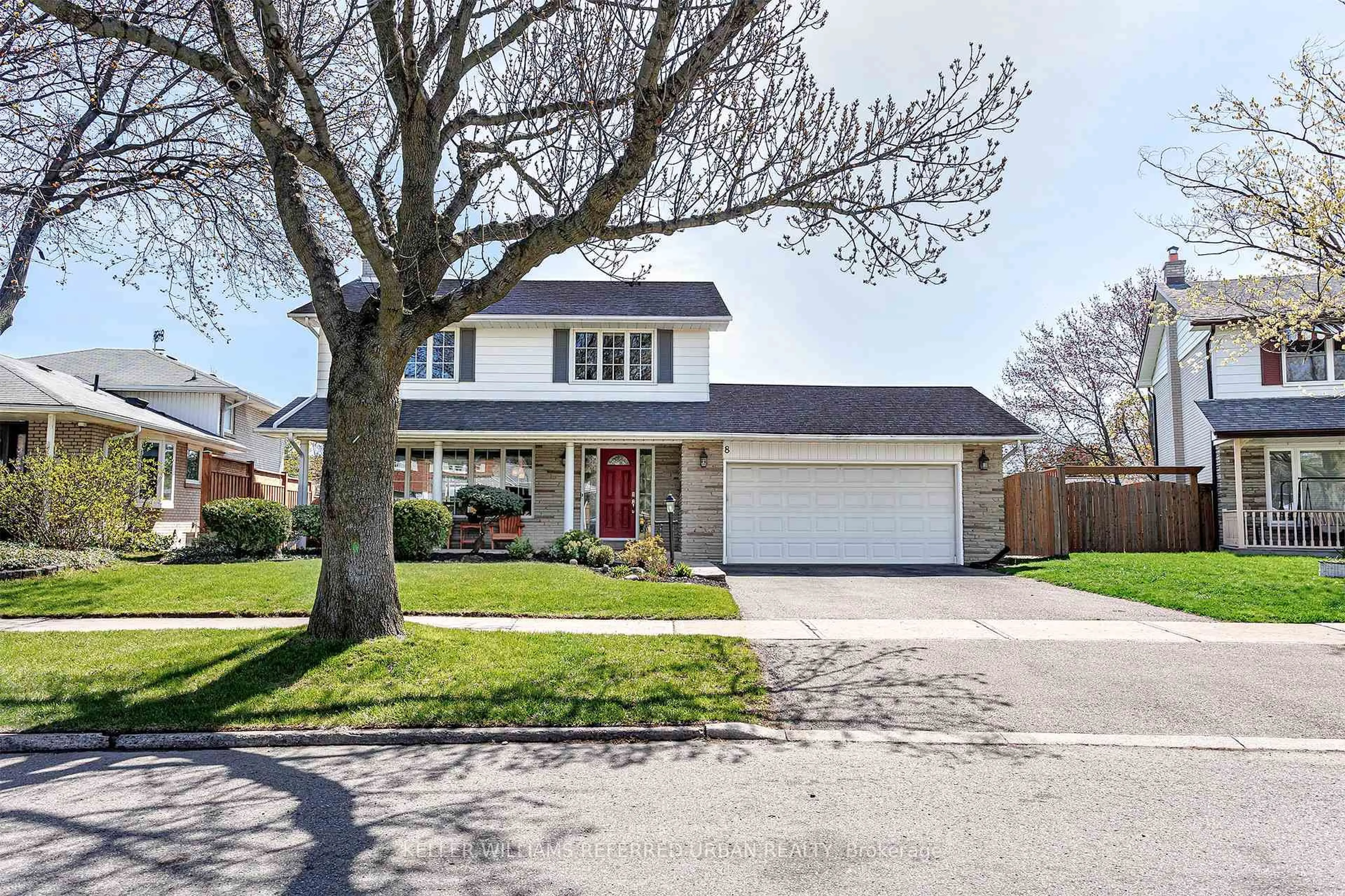 Home with vinyl exterior material, street for 8 Markwood Cres, Toronto Ontario M9C 1L2
