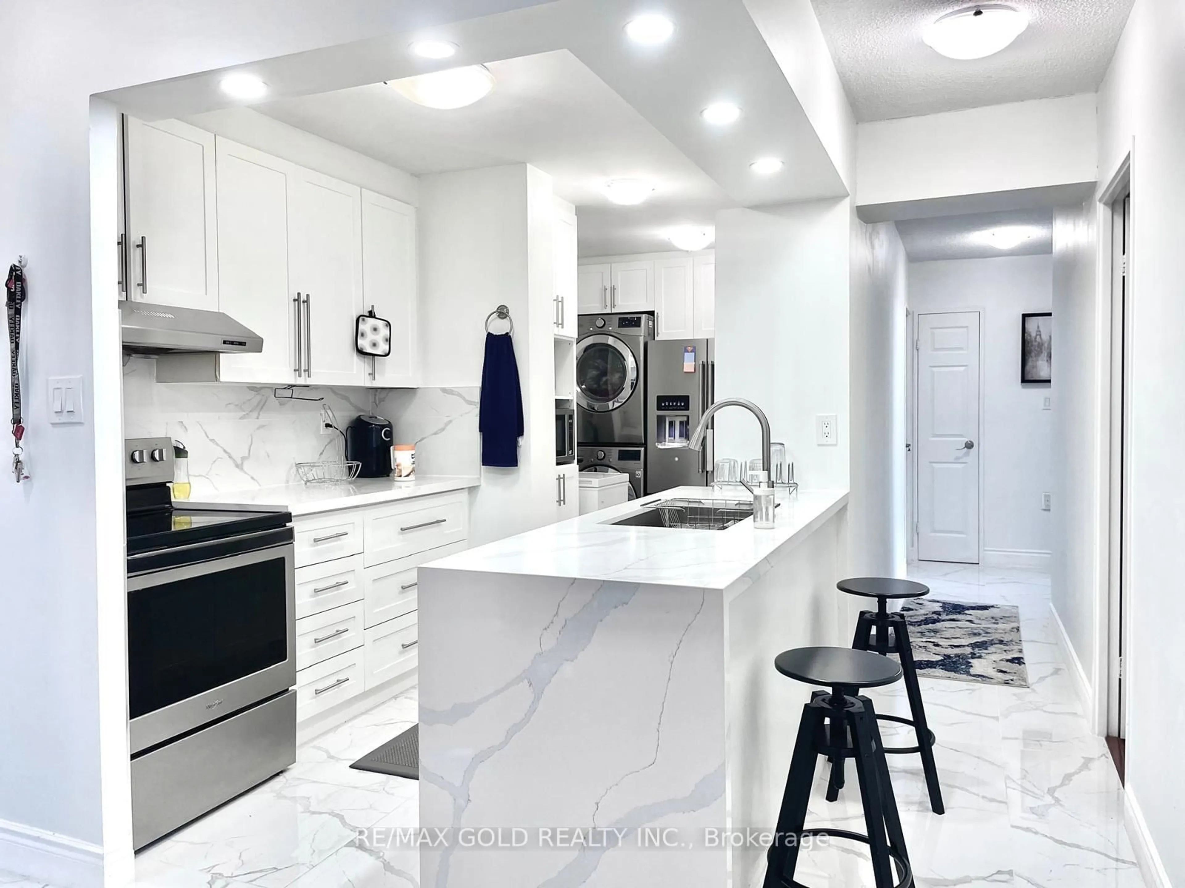 Contemporary kitchen, ceramic/tile floor for 390 Dixon Rd #1611, Toronto Ontario M9R 1T4