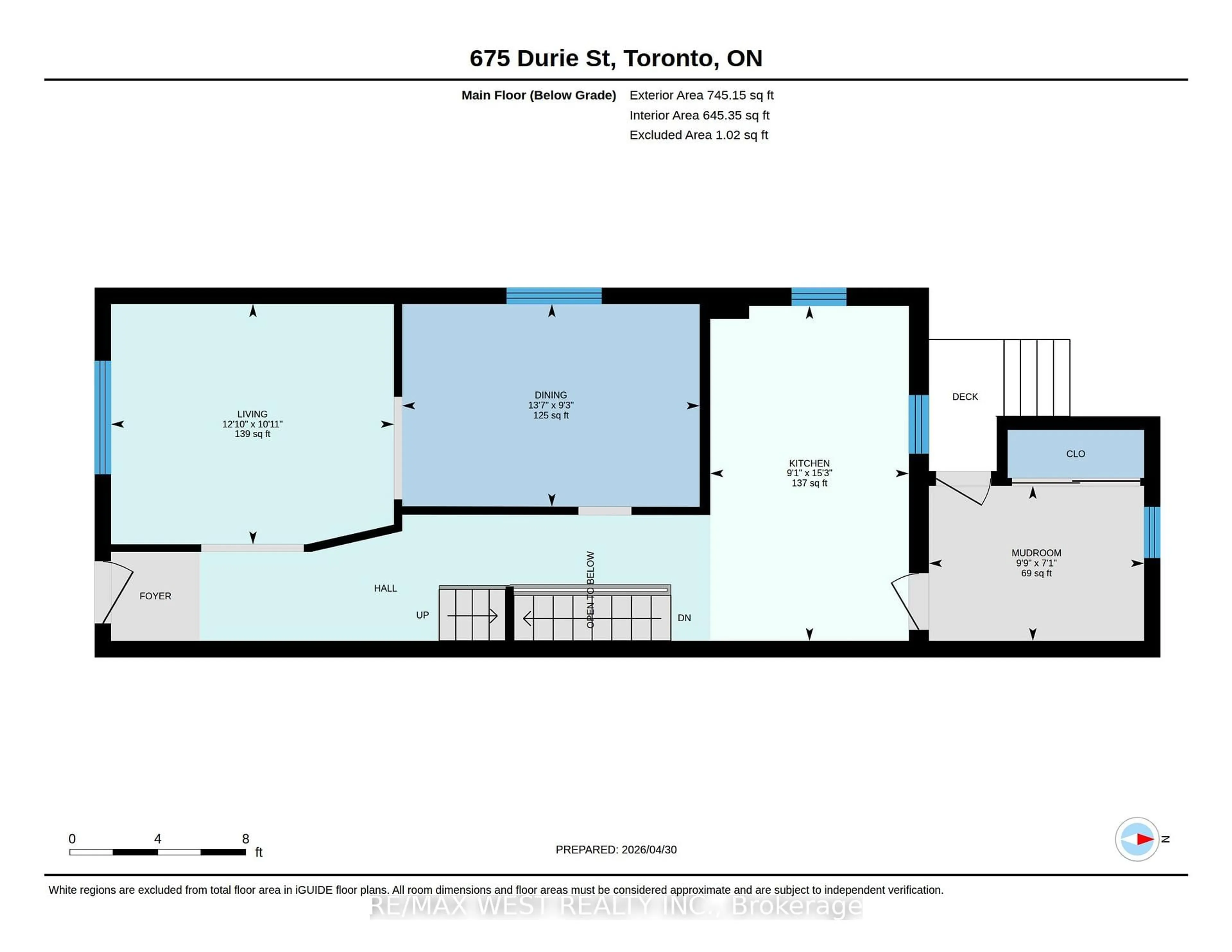 Floor plan for 675 Durie St, Toronto Ontario M6S 3H4