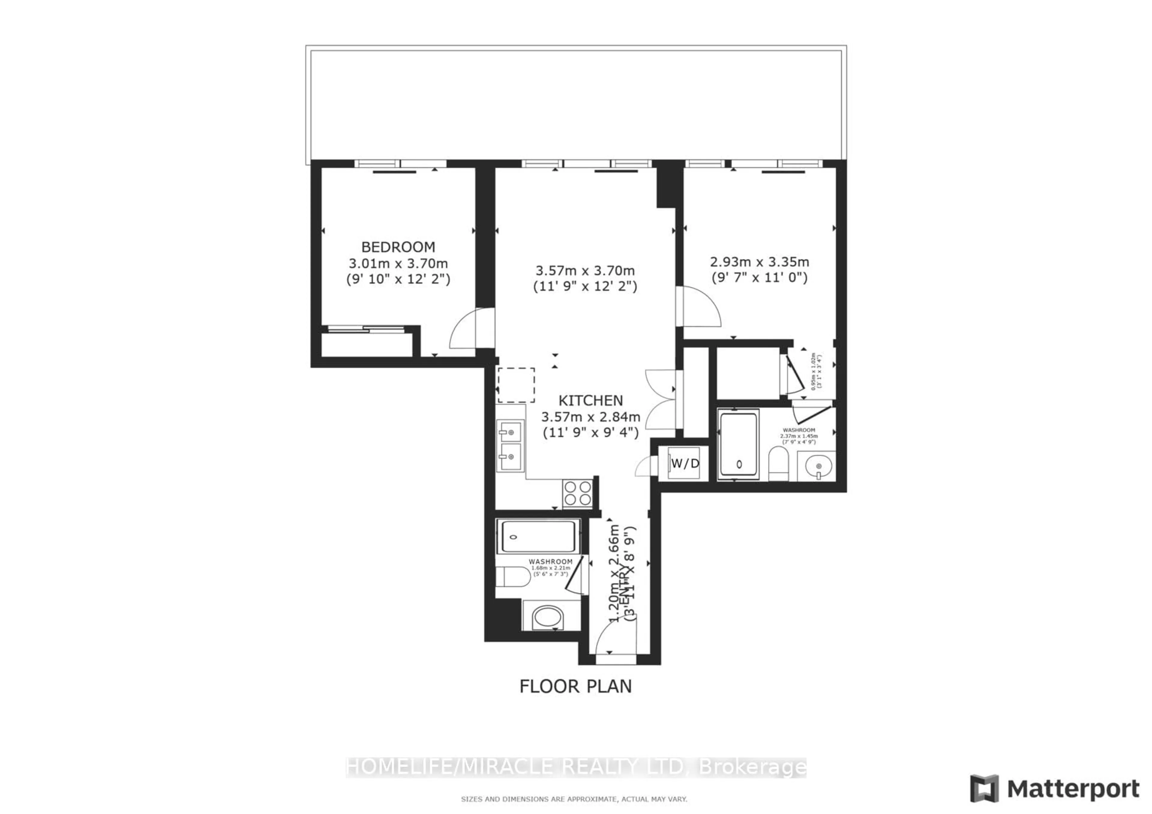 Floor plan for 16 Brookers Lane #2604, Toronto Ontario M8V 0A5