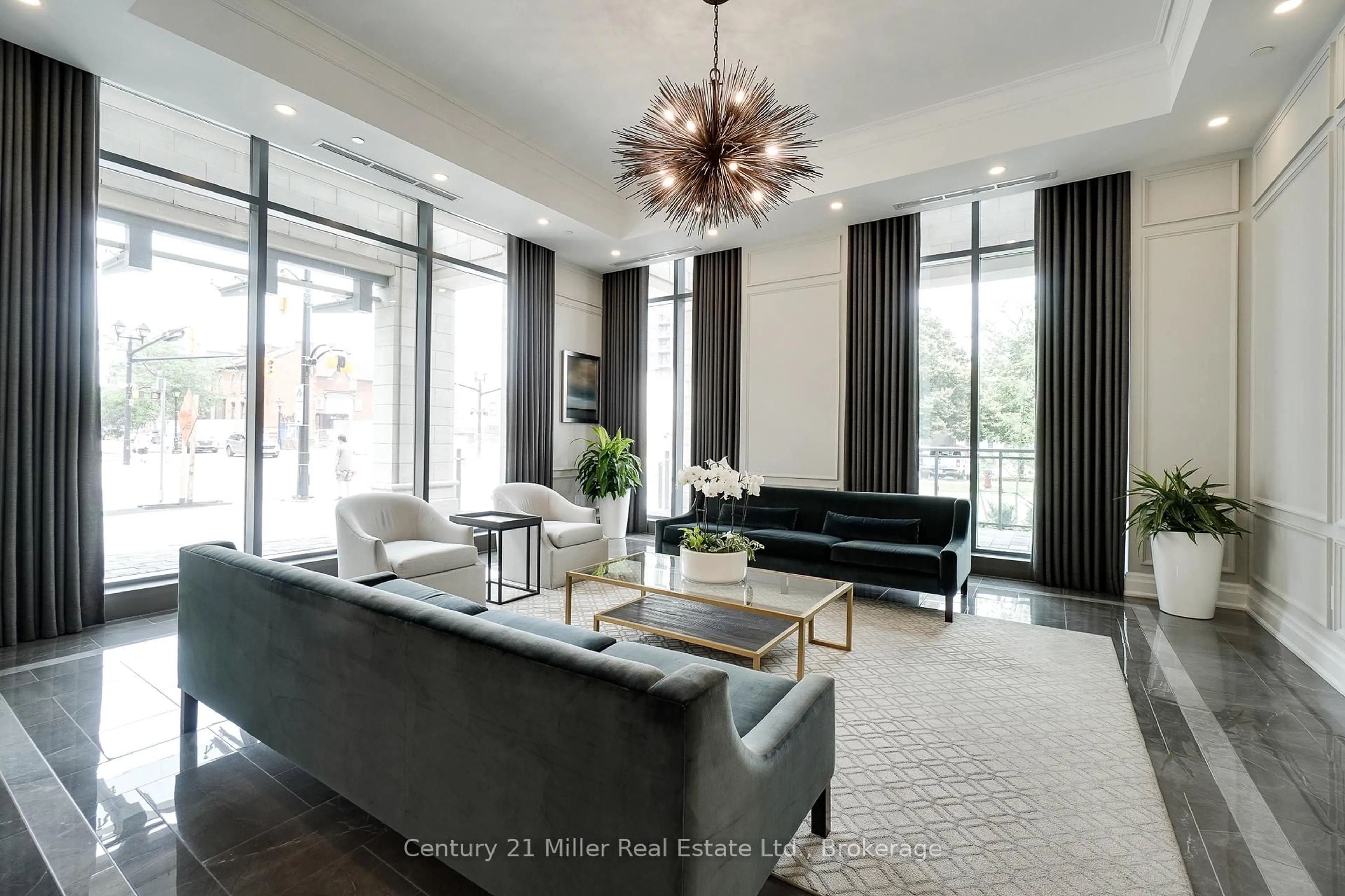 Living room with furniture, unknown for 2060 Lakeshore Rd #802, Burlington Ontario L7R 0G2