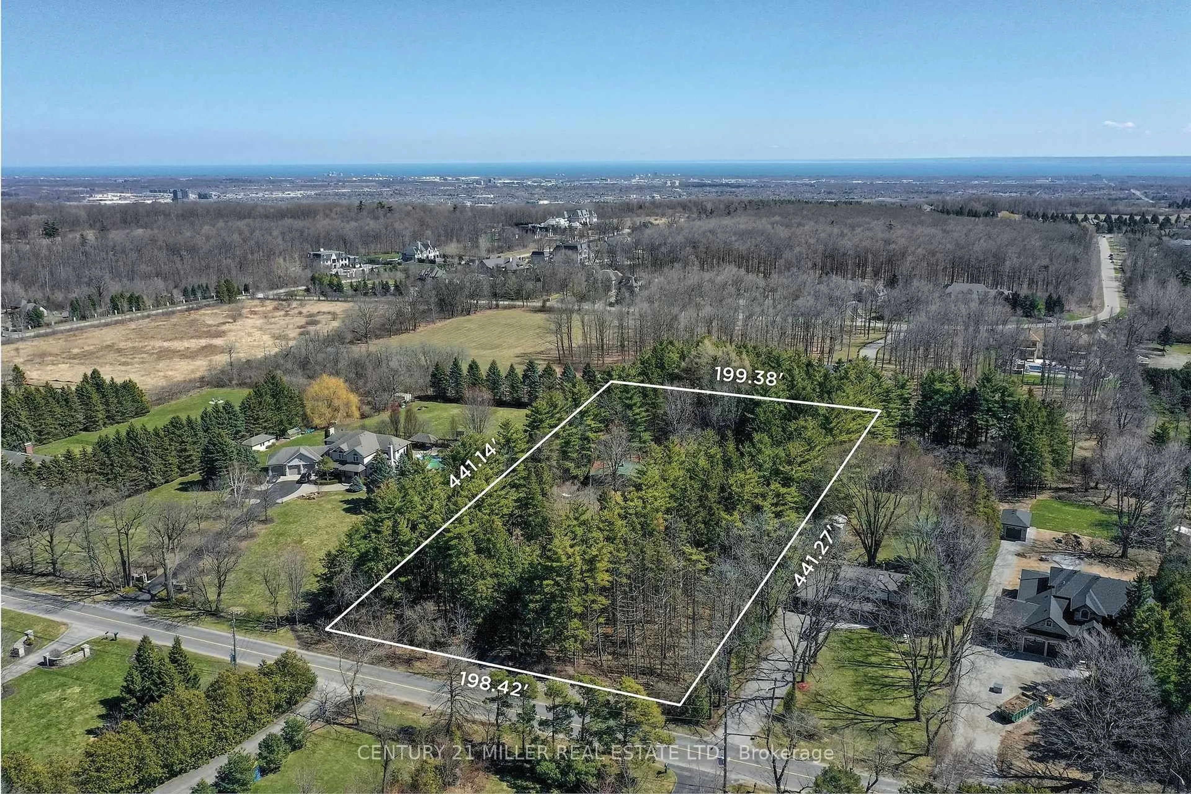 A pic from outside/outdoor area/front of a property/back of a property/a pic from drone, forest/trees view for 2602 No 2 Sdrd, Burlington Ontario L7M 0T1