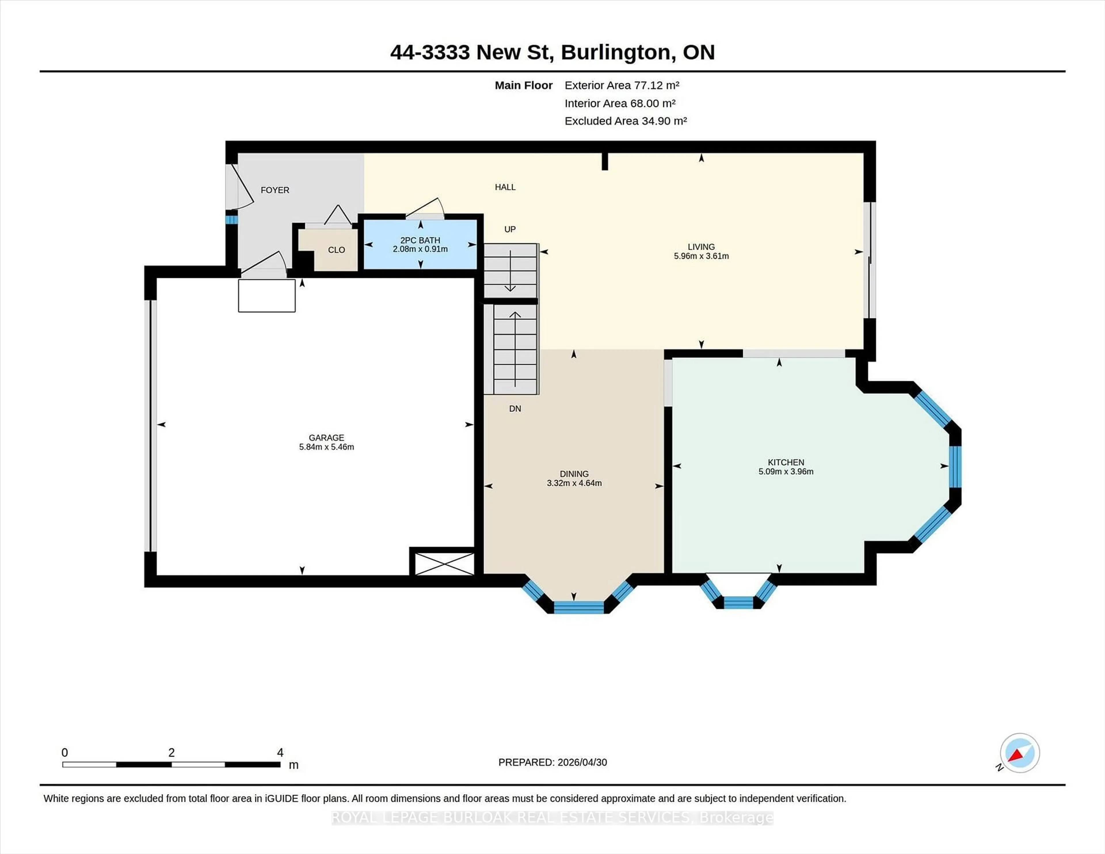 Floor plan for 3333 New St #44, Burlington Ontario L7N 1N1