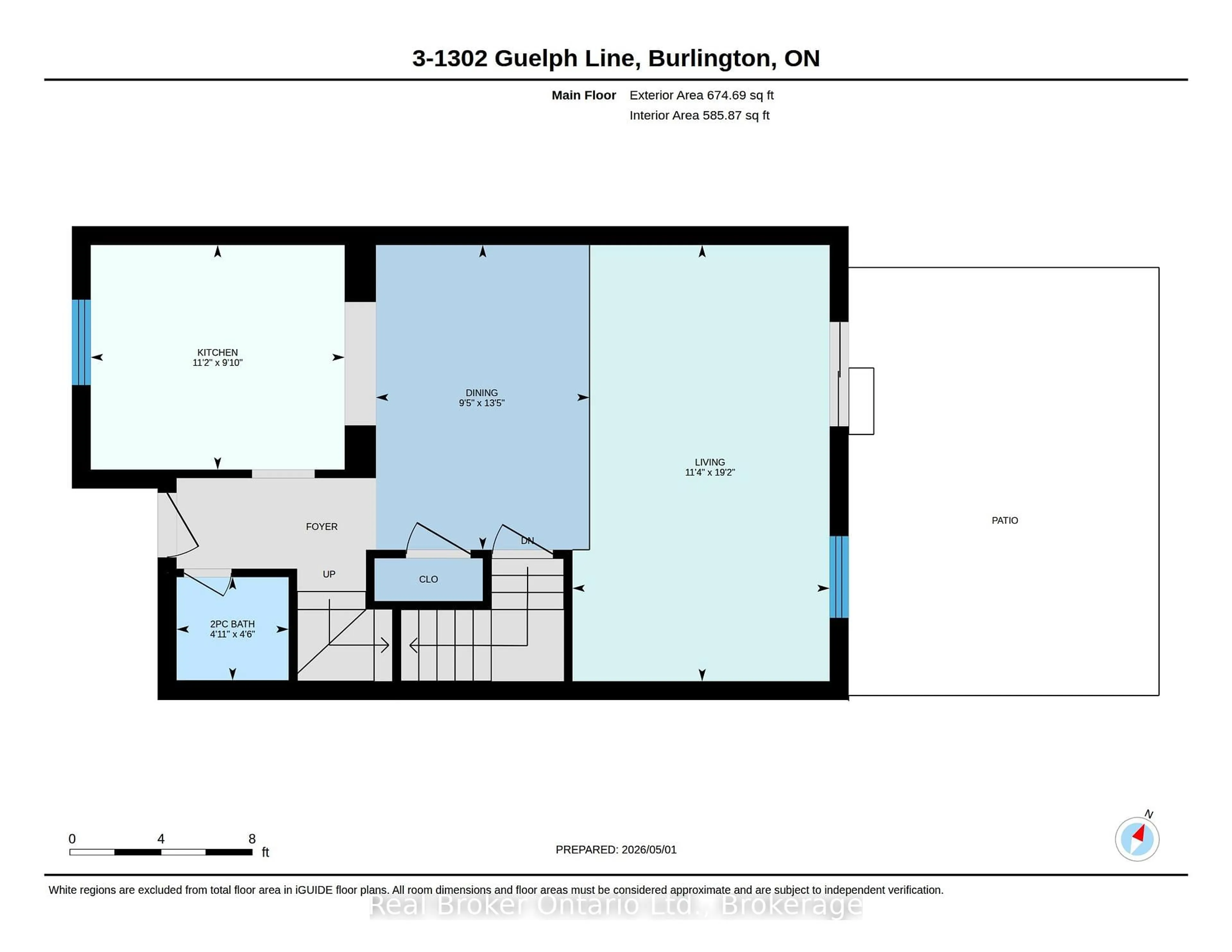 Floor plan for 1302 Guelph Line #3, Burlington Ontario L7P 2S9