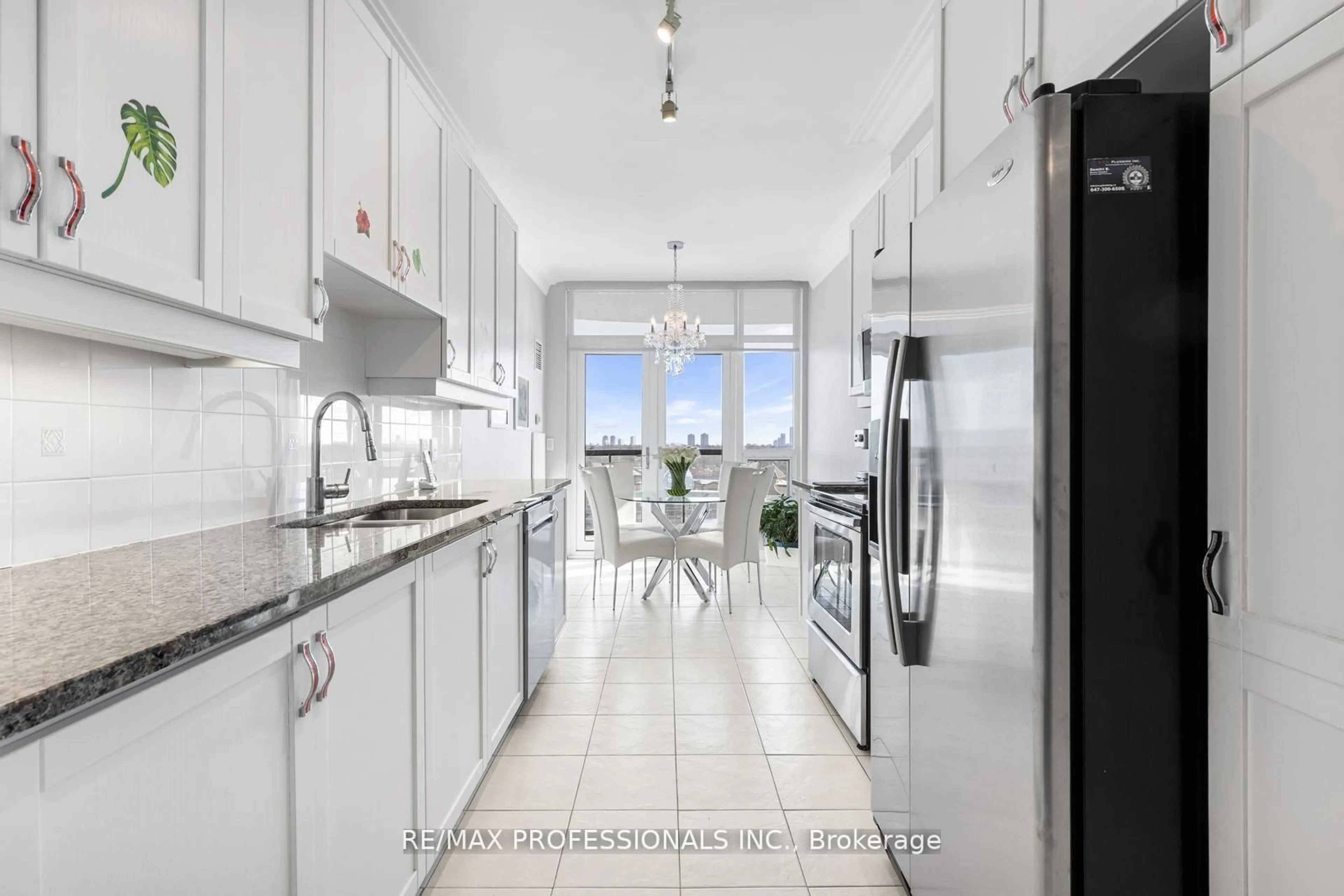 Contemporary kitchen, ceramic/tile floor for 1135 Royal York Rd #903, Toronto Ontario M9A 0C3