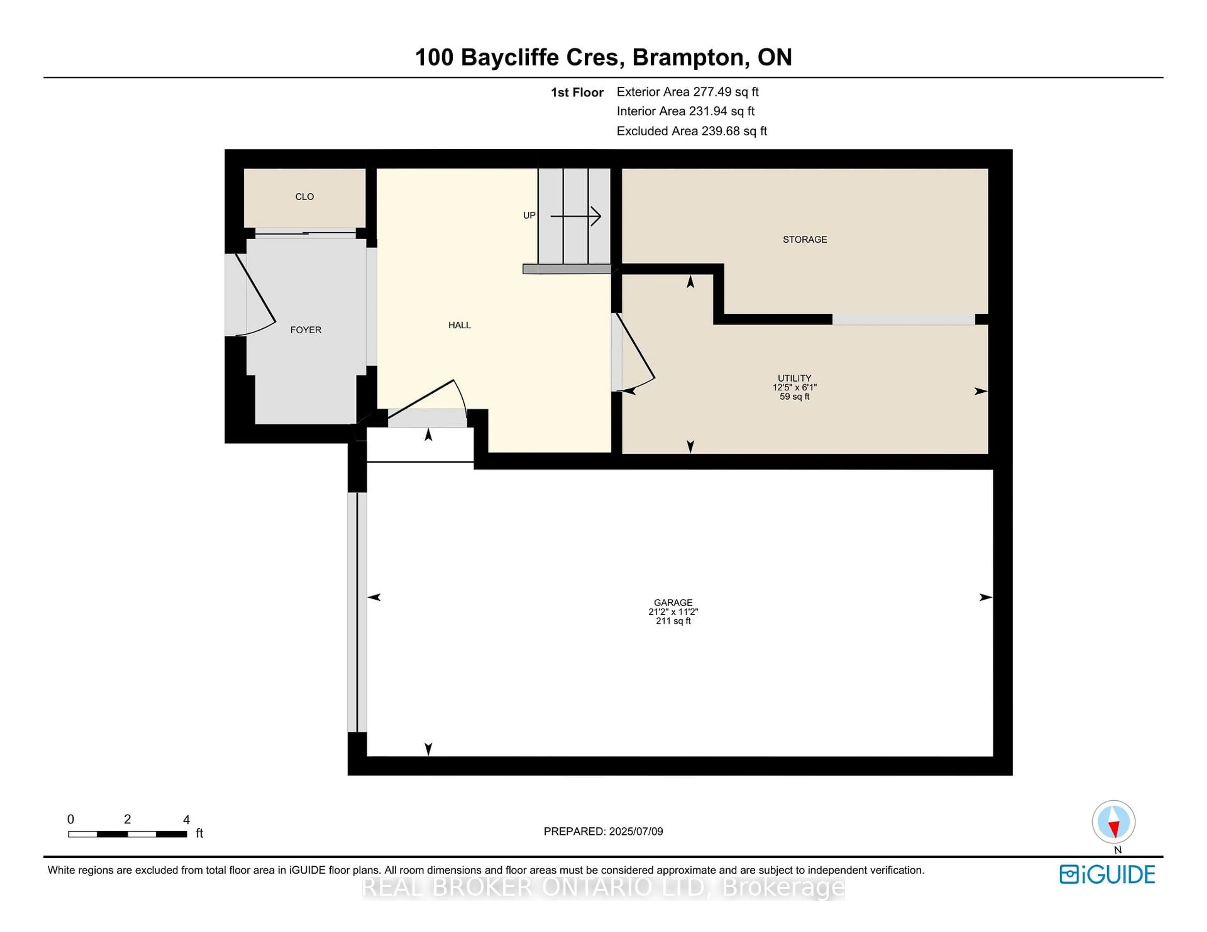Floor plan for 100 Baycliffe Cres #34, Brampton Ontario L7A 3Z4
