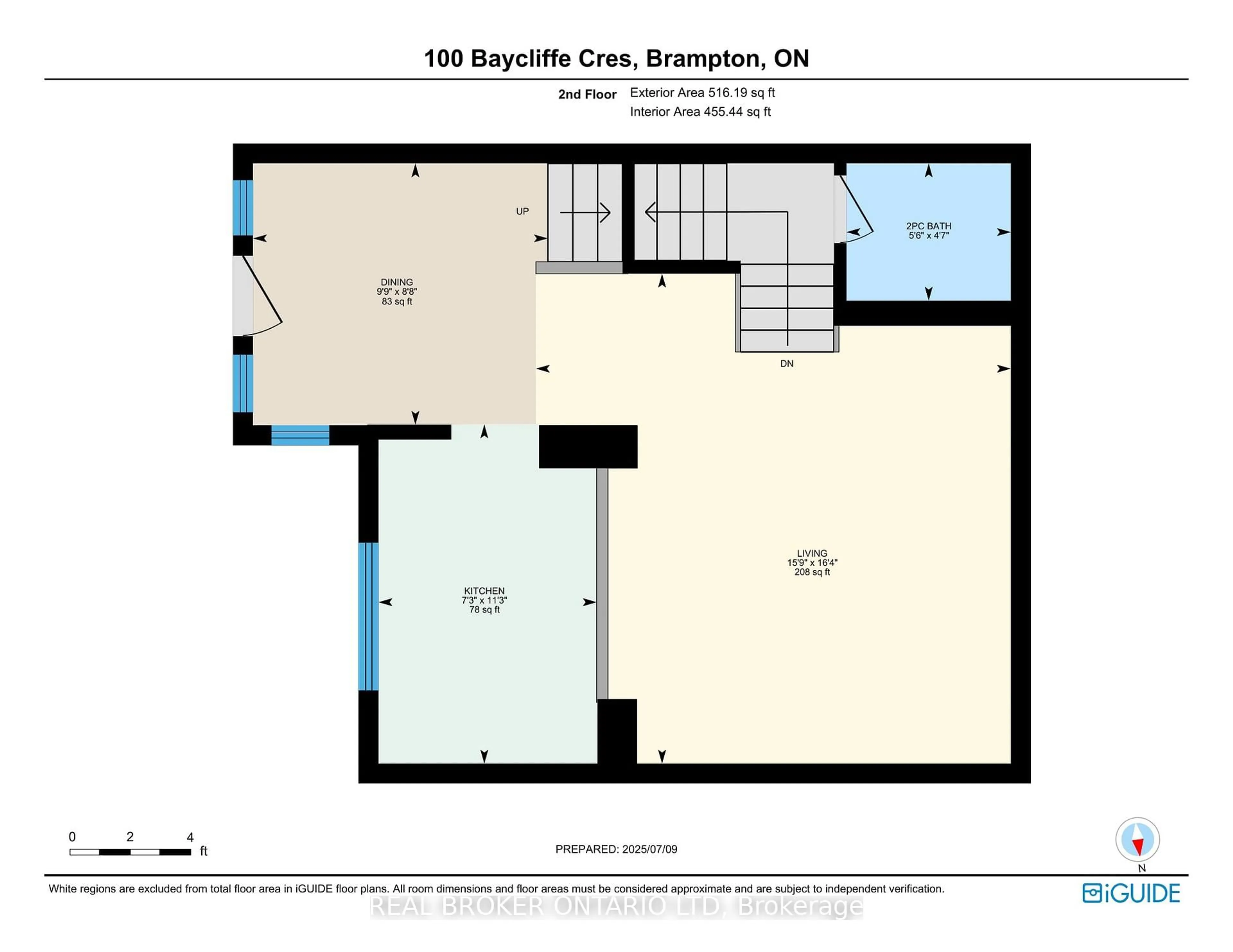 Floor plan for 100 Baycliffe Cres #34, Brampton Ontario L7A 3Z4