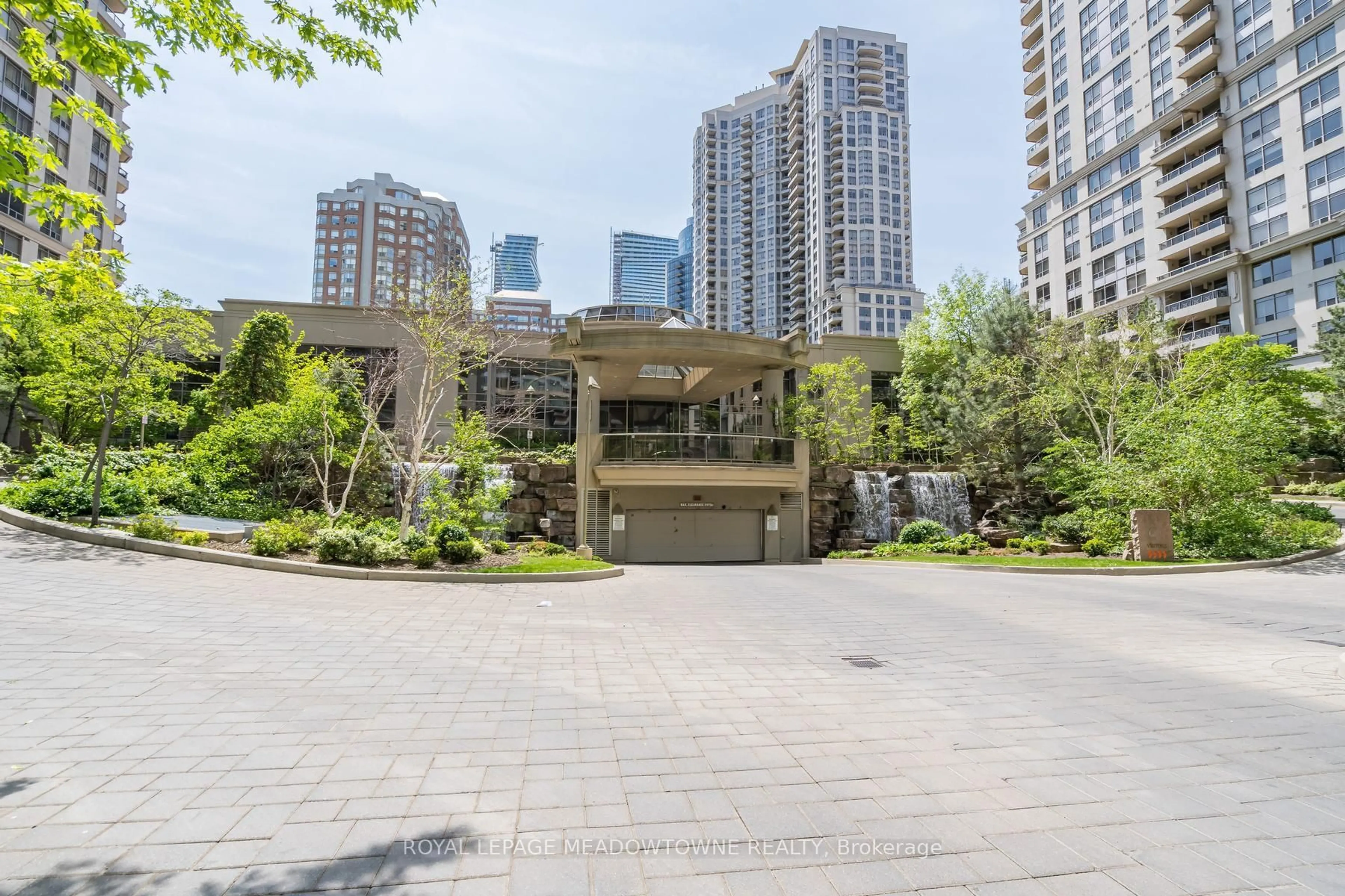 Patio, city buildings view from balcony for 3888 Duke Of York Blvd #1030, Mississauga Ontario L5B 4P5