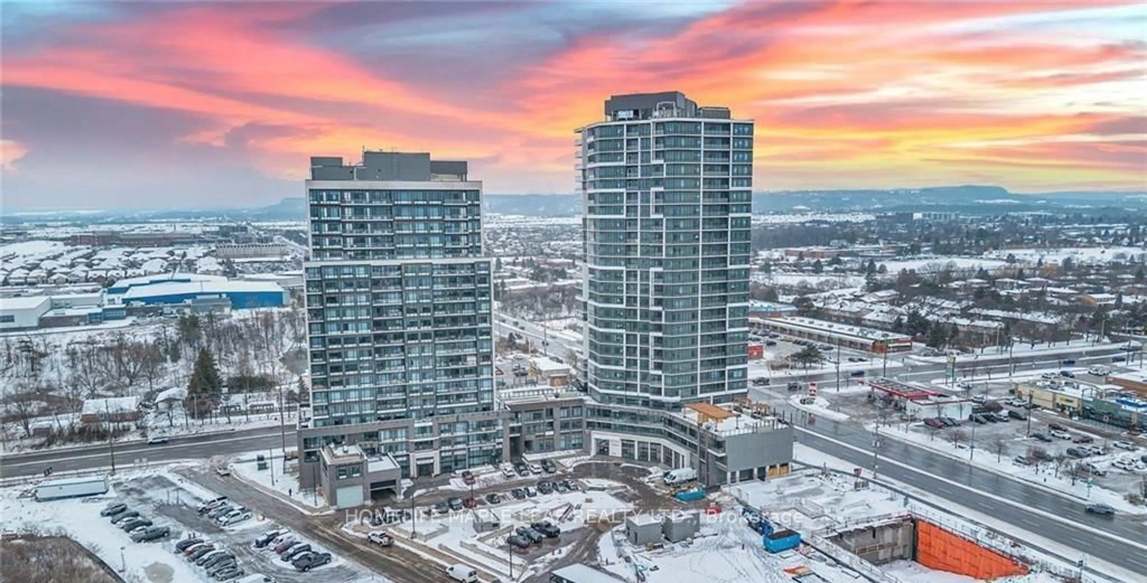 A pic from outside/outdoor area/front of a property/back of a property/a pic from drone, city buildings view from balcony for 8010 Derry Rd #1402, Milton Ontario L9T 9N3