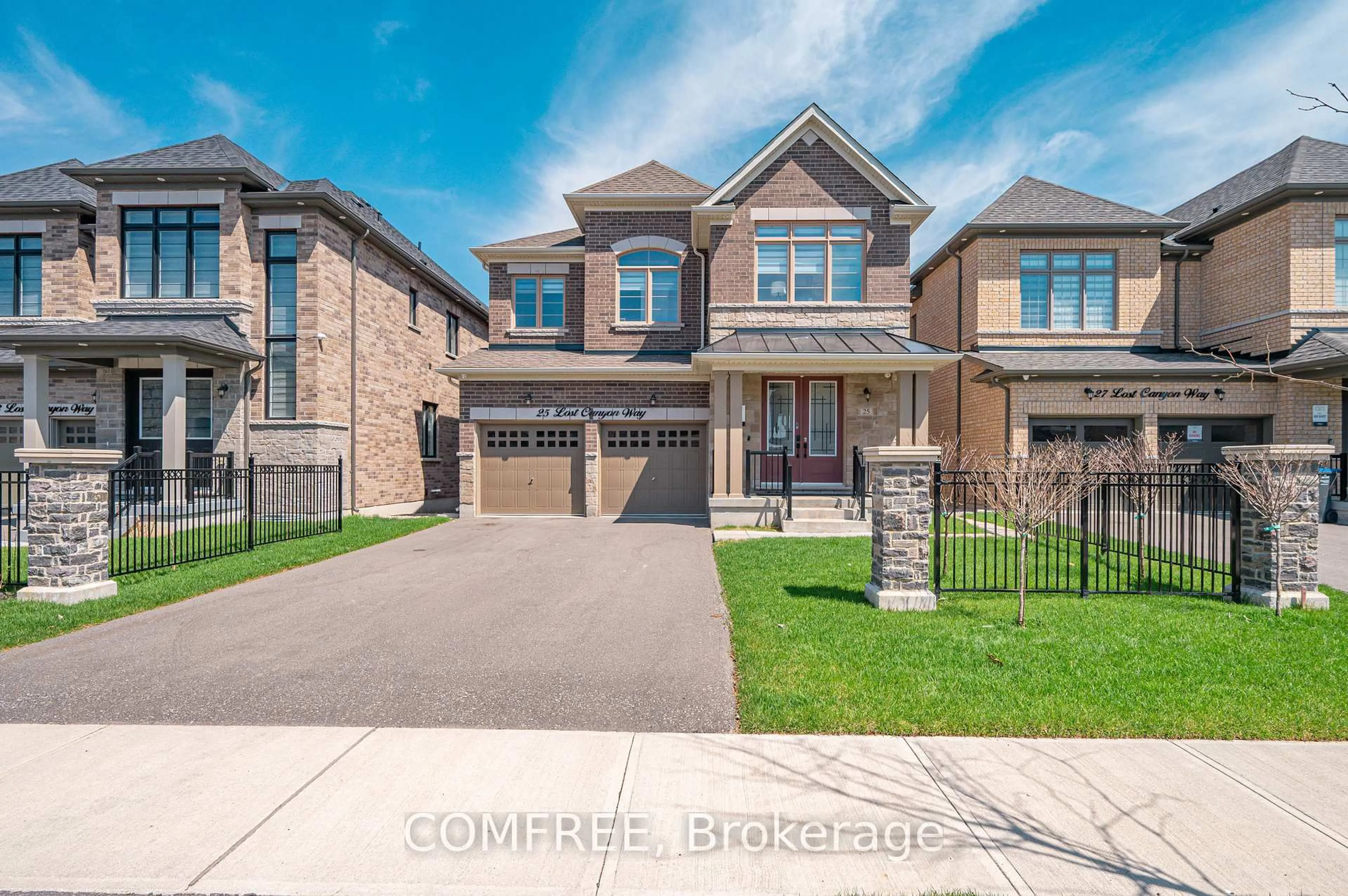 Home with brick exterior material, street for 25 Lost Canyon Way, Brampton Ontario L6X 3A6