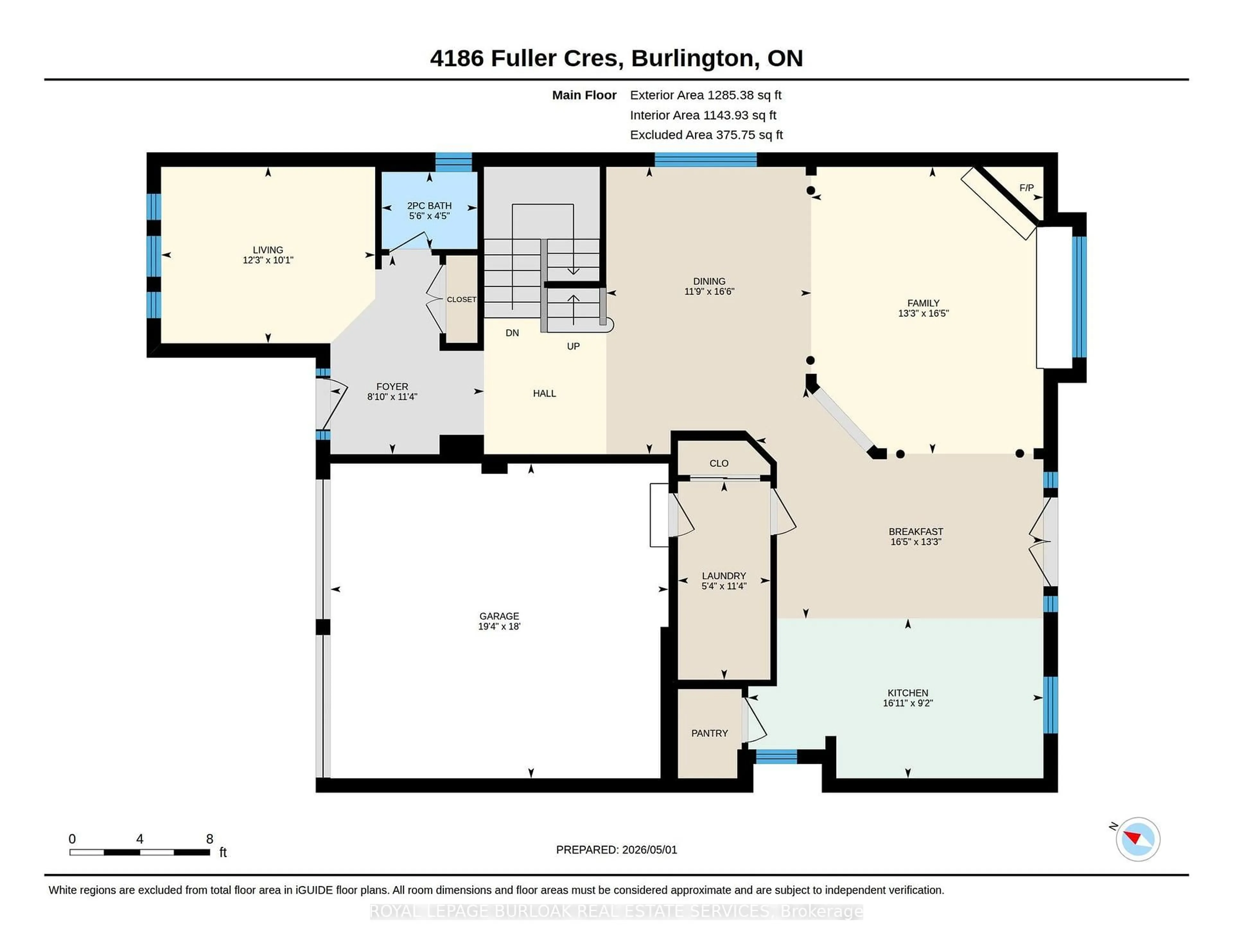 Floor plan for 4186 Fuller Cres, Burlington Ontario L7M 0M5