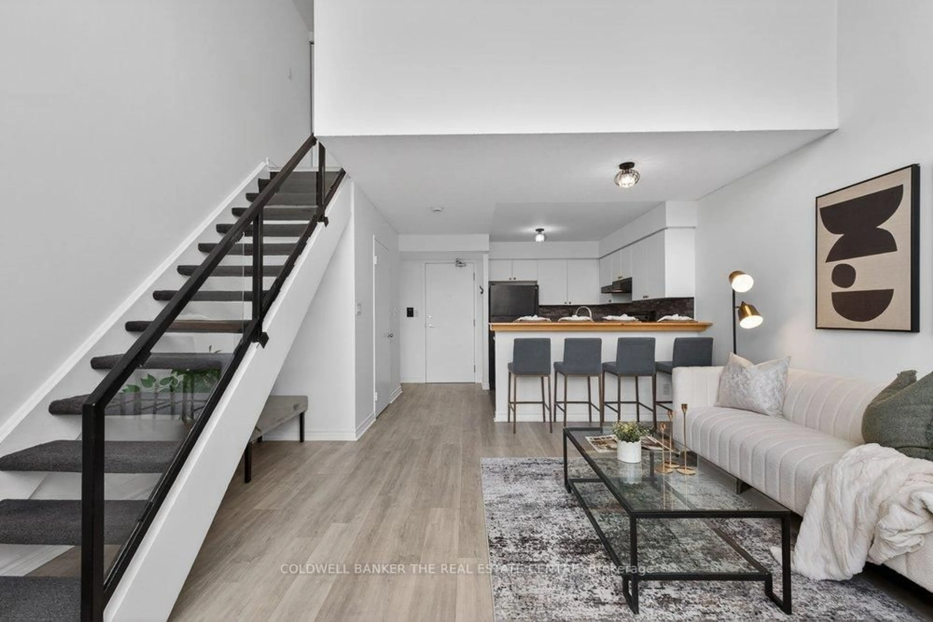 Living room with furniture, unknown for 200 Manitoba St #224, Toronto Ontario M8Y 3Y9