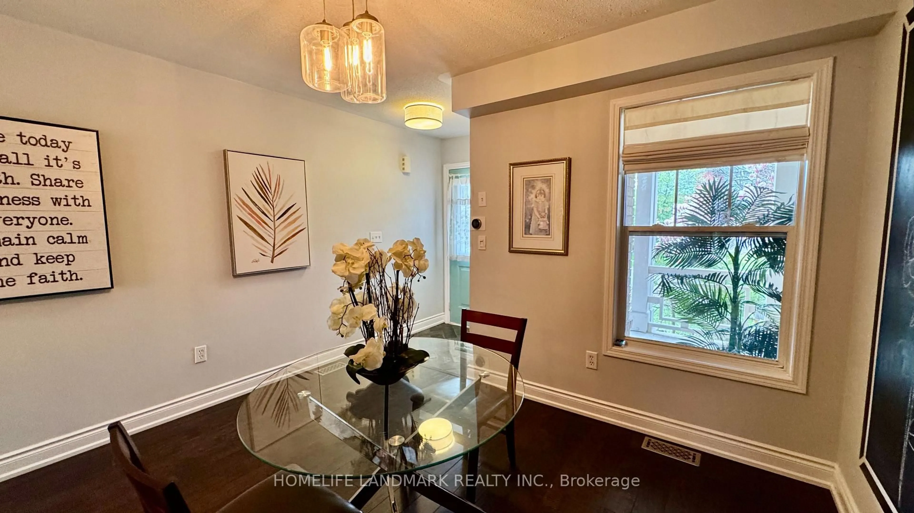 Dining room, wood/laminate floor for 408 Baverstock Cres, Milton Ontario L9T 5L1