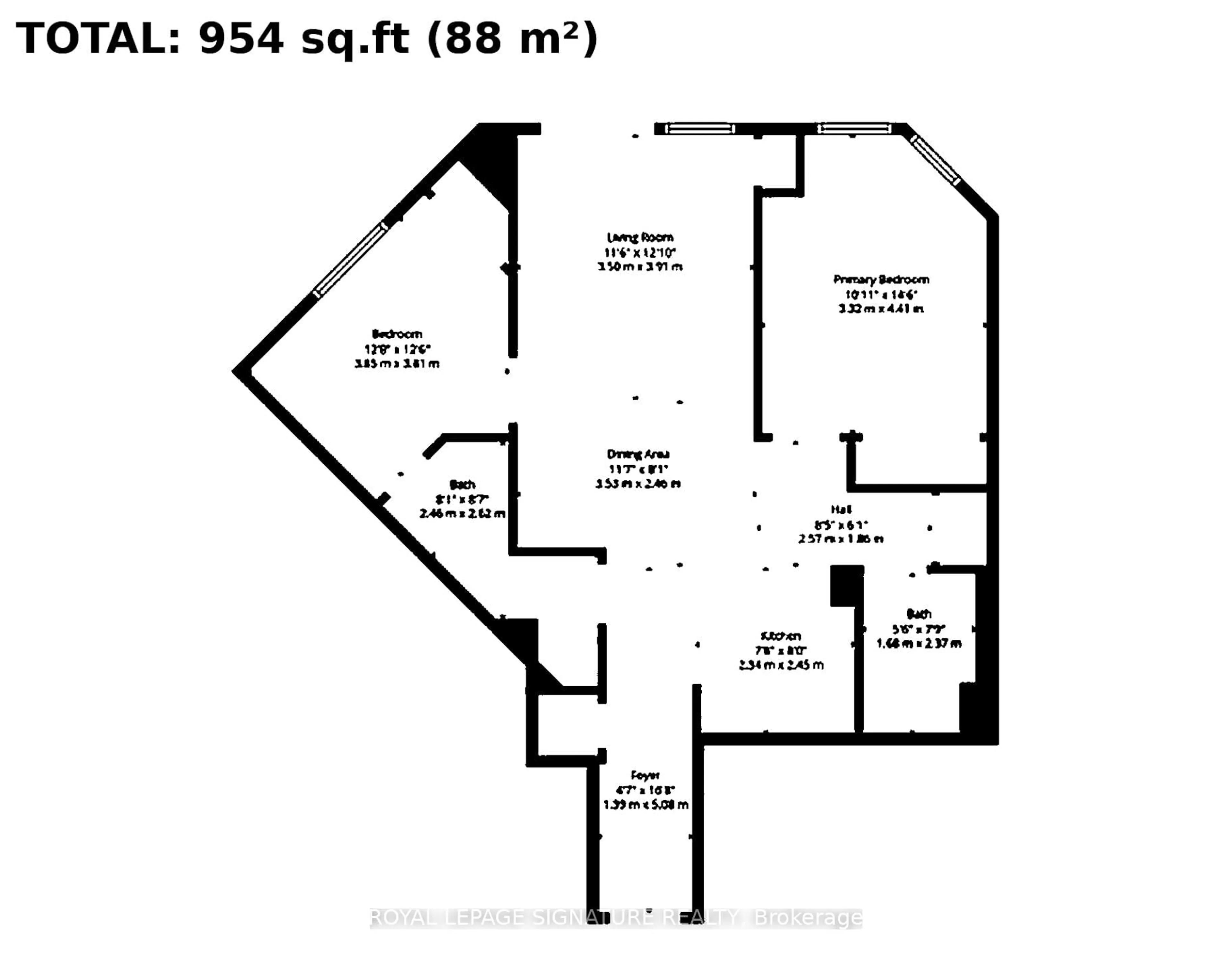 Floor plan for 25 Kingsbridge Garden Circ #2321, Mississauga Ontario L5R 4B1