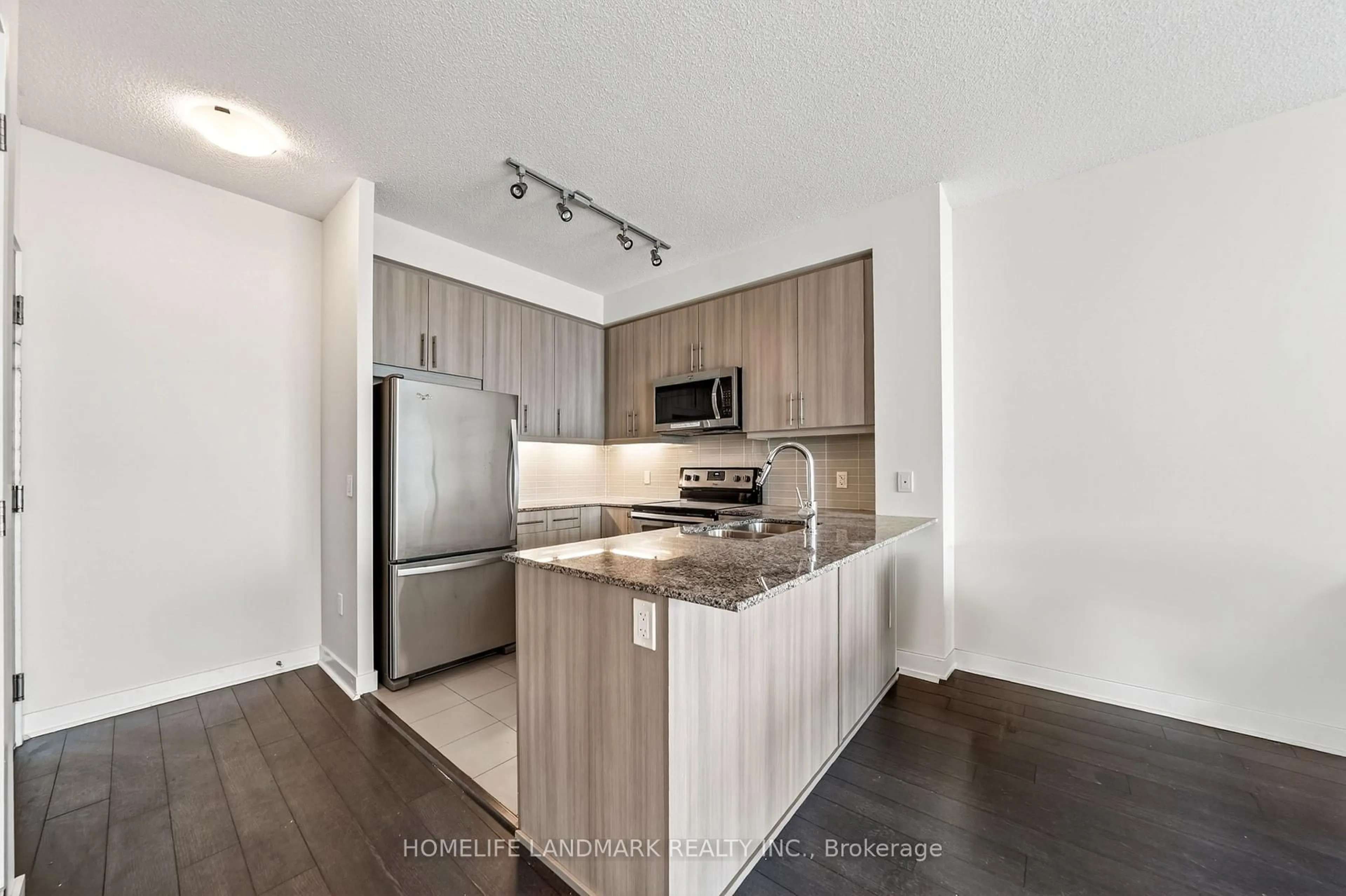 Standard kitchen, wood/laminate floor for 3975 Grand Park Ave #3006, Mississauga Ontario L5B 0K4