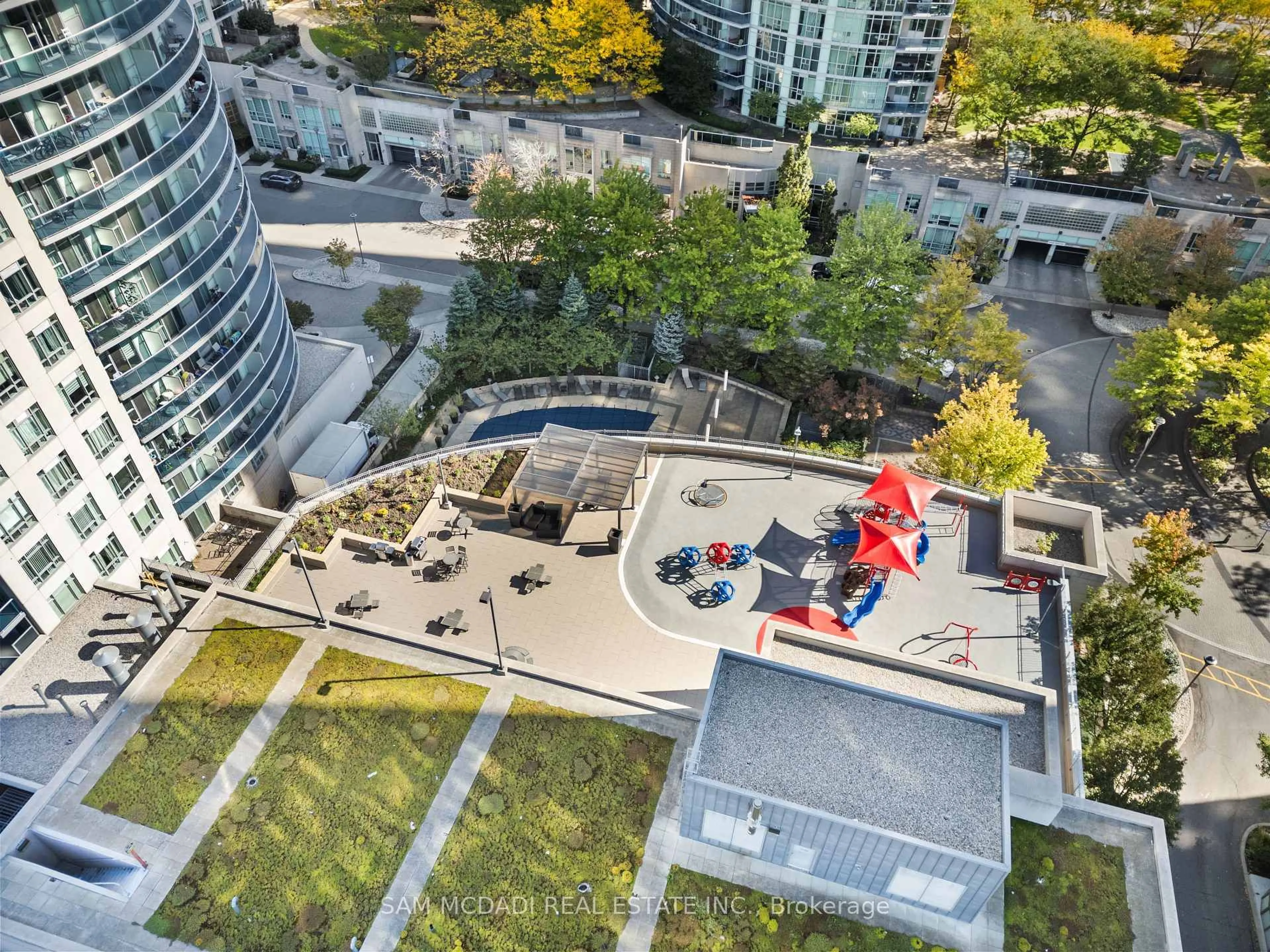 A pic from outside/outdoor area/front of a property/back of a property/a pic from drone, city buildings view from balcony for 80 Absolute Ave #1805, Mississauga Ontario L4Z 0A5