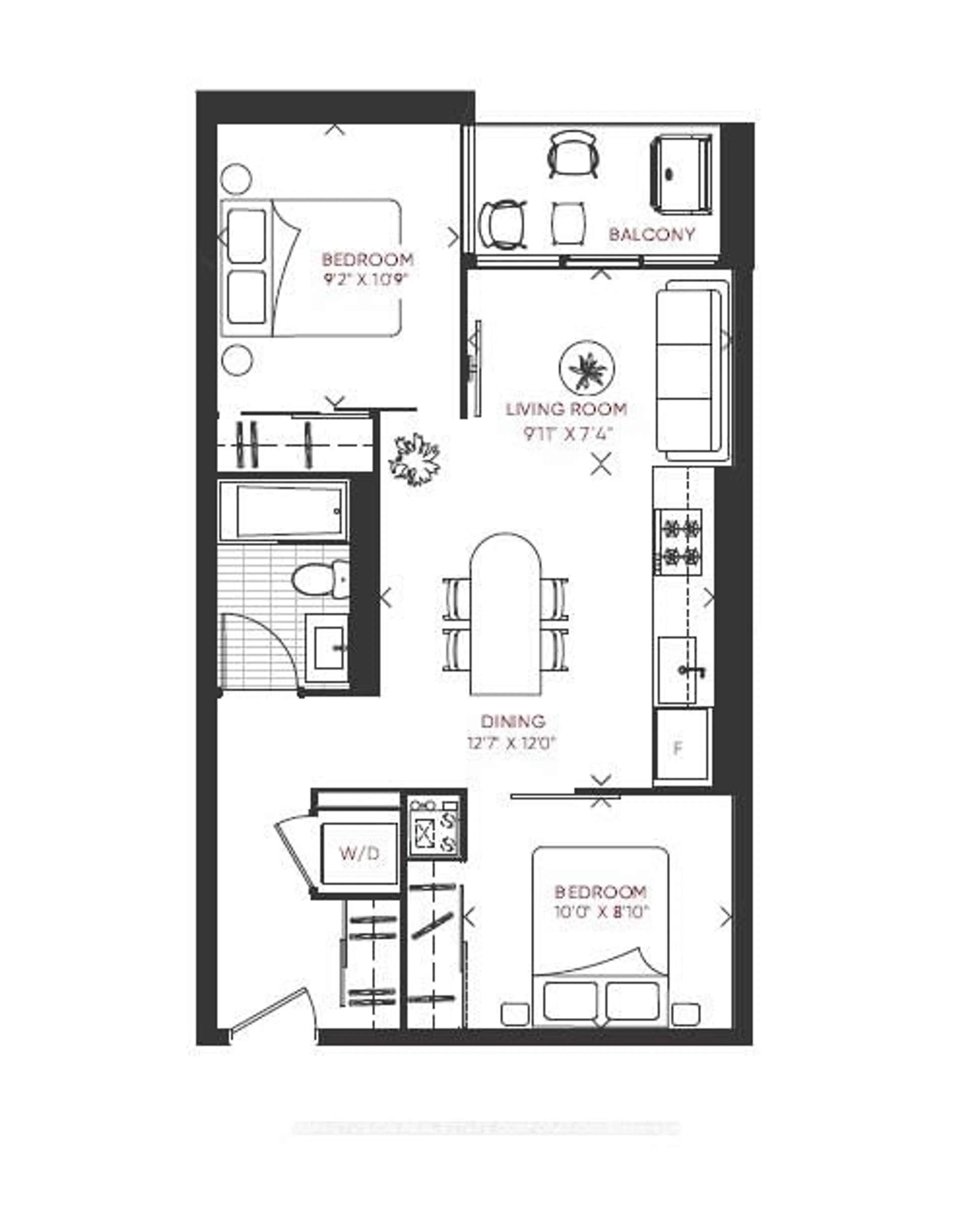 Floor plan for 2625 Dundas St #610, Toronto Ontario M6P 0C5