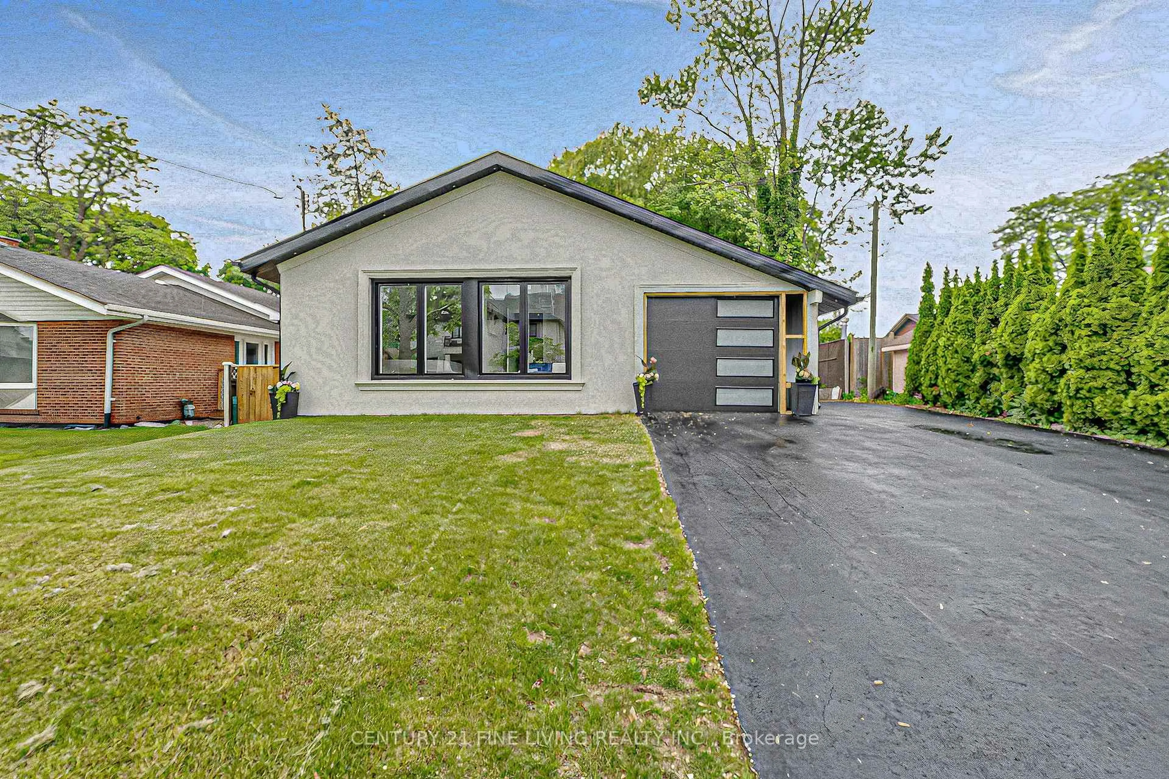 Home with vinyl exterior material, street for 46 Rossburn Dr, Toronto Ontario M9C 2P8
