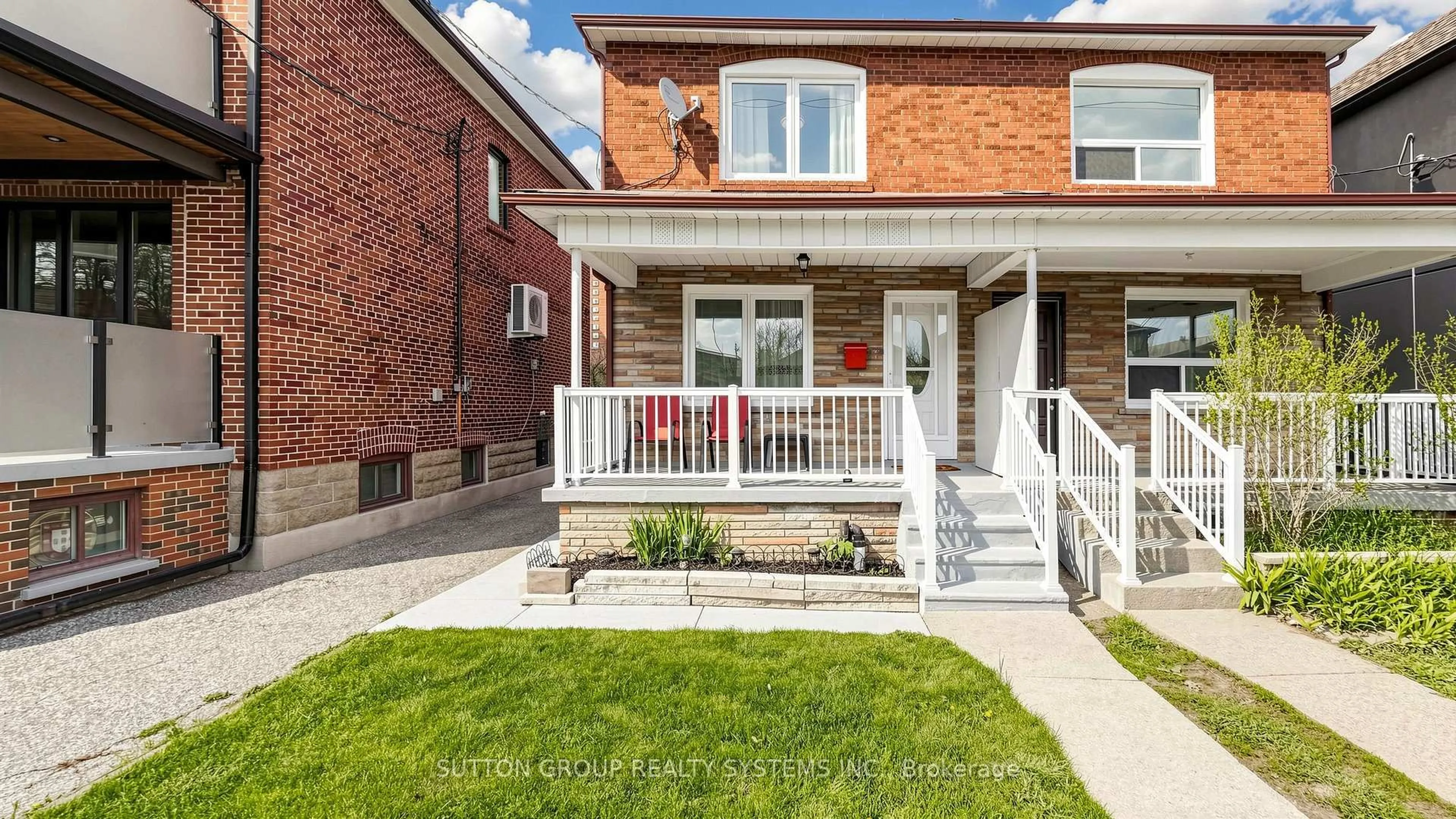 Home with brick exterior material, street for 91 Kirknewton Rd, Toronto Ontario M6E 3X9