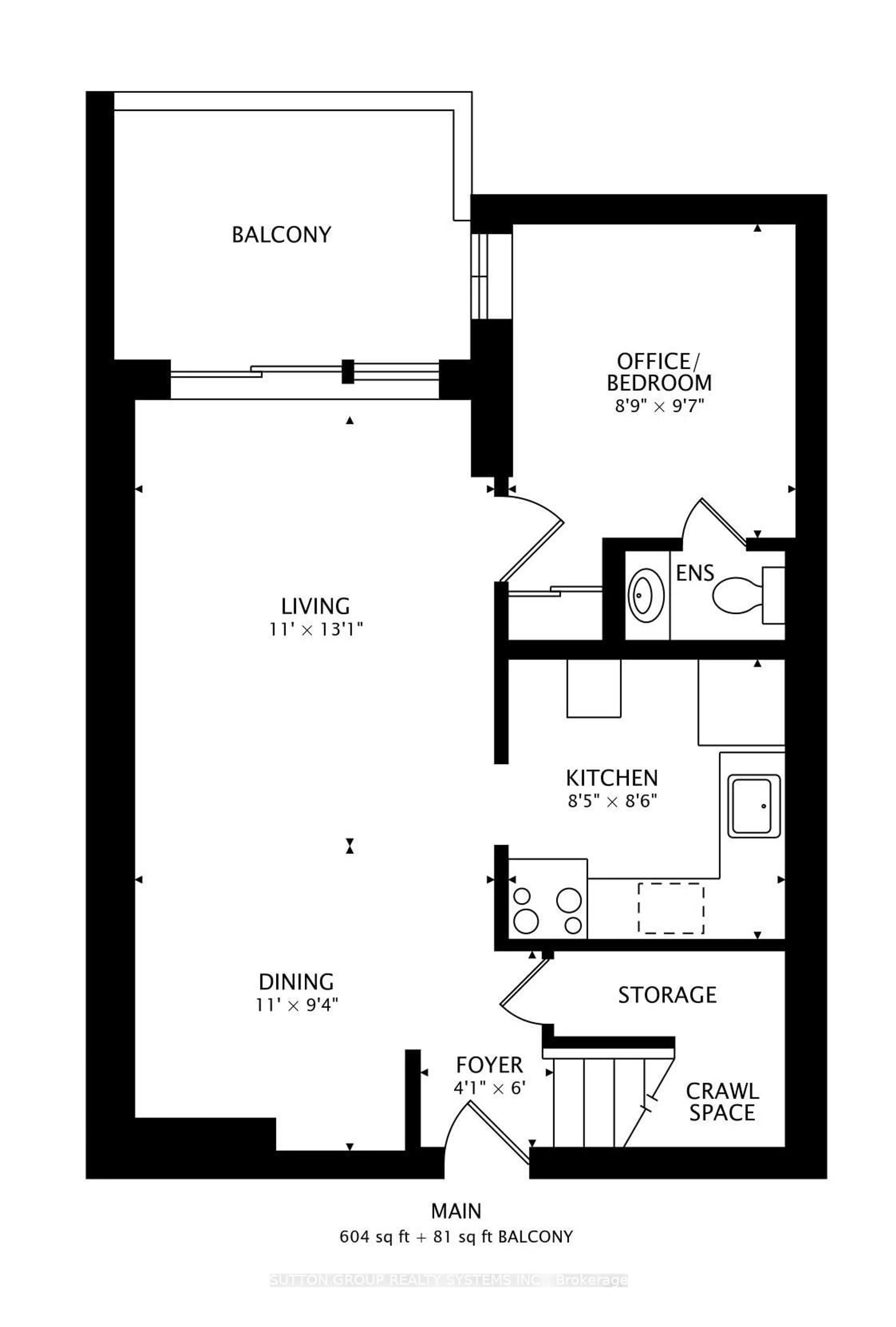 Floor plan for 60 Southport St #309, Toronto Ontario M6S 3N4